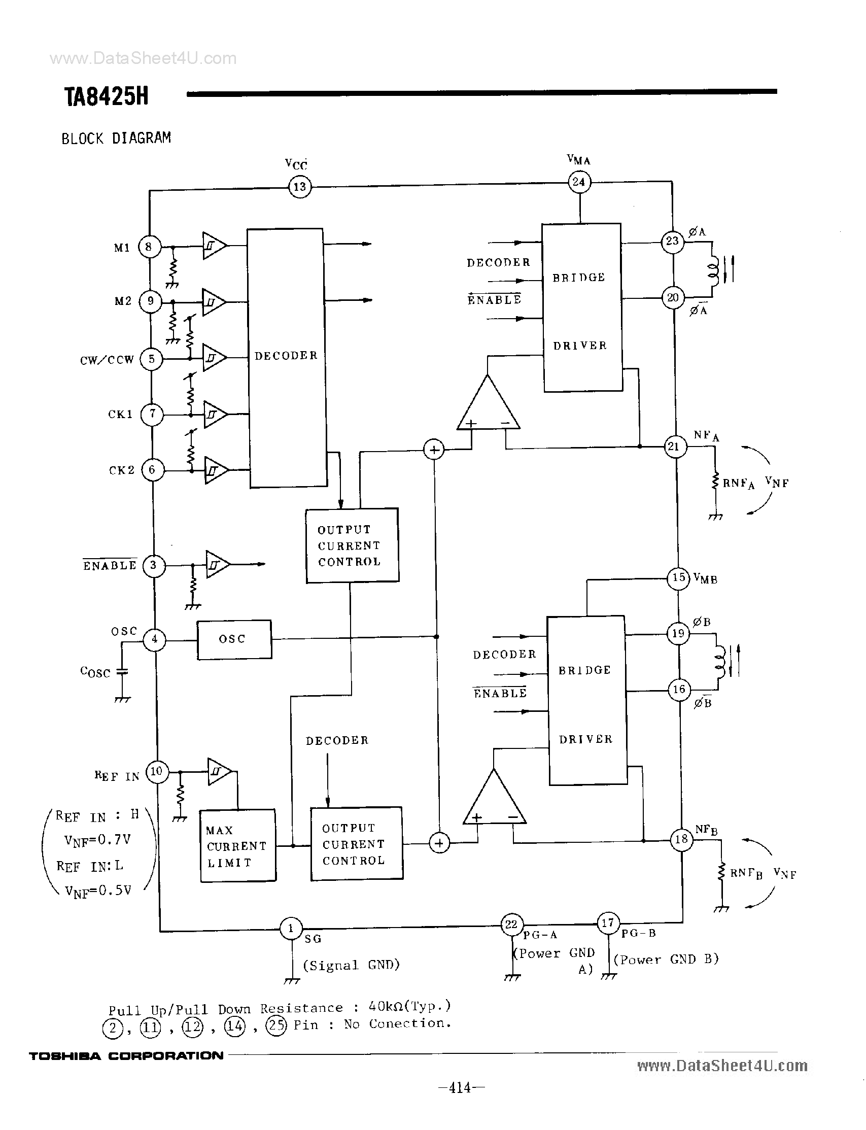 Даташит на микросхему TA8425H страница 2 Даташит TA8425H - PWM Chopper Type Bipolar Steeping Motor Driver страница 2