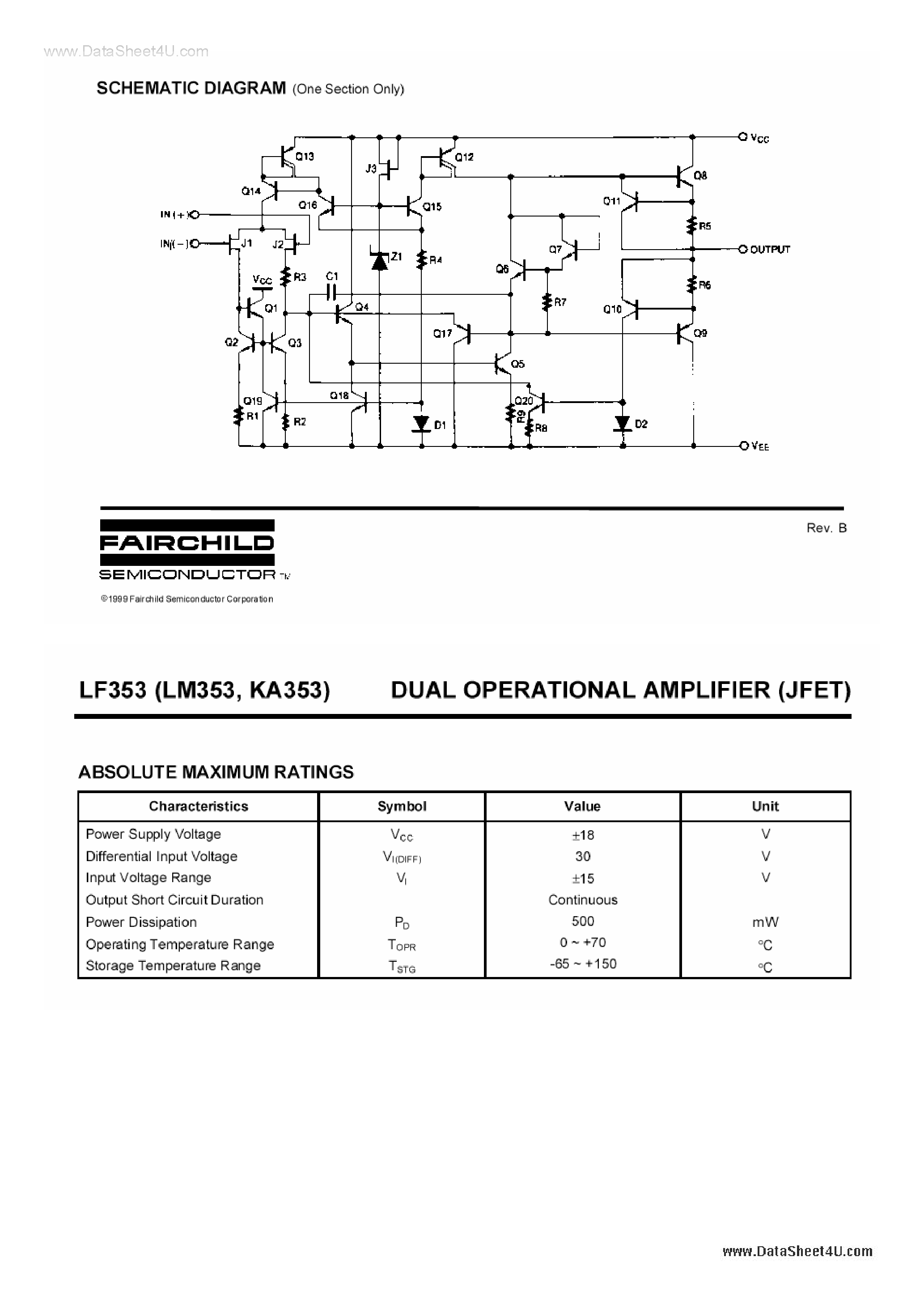 Datasheet LM353 - Dual Operational Amplifier page 2