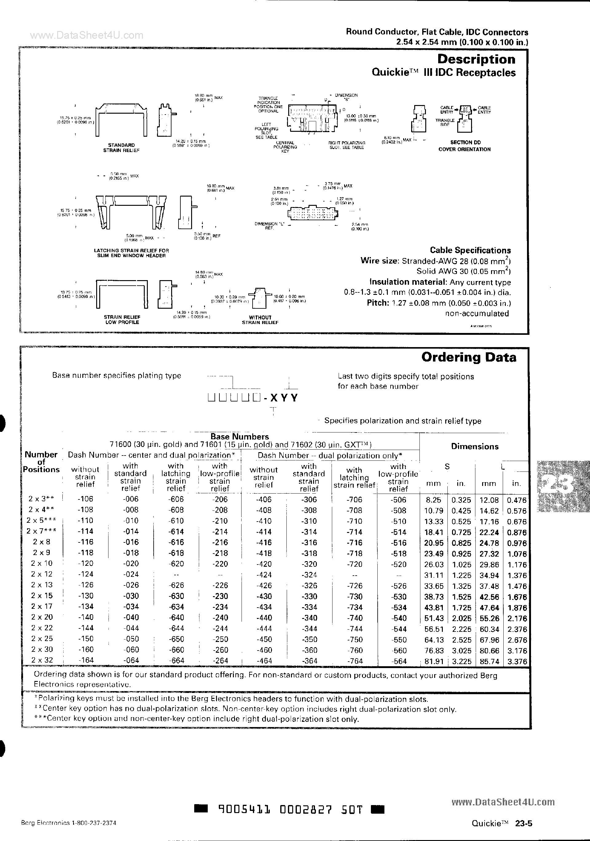 Даташит на микросхему 71601-xxx страница 1 Даташит 71601-xxx - IDC Connectors страница 1