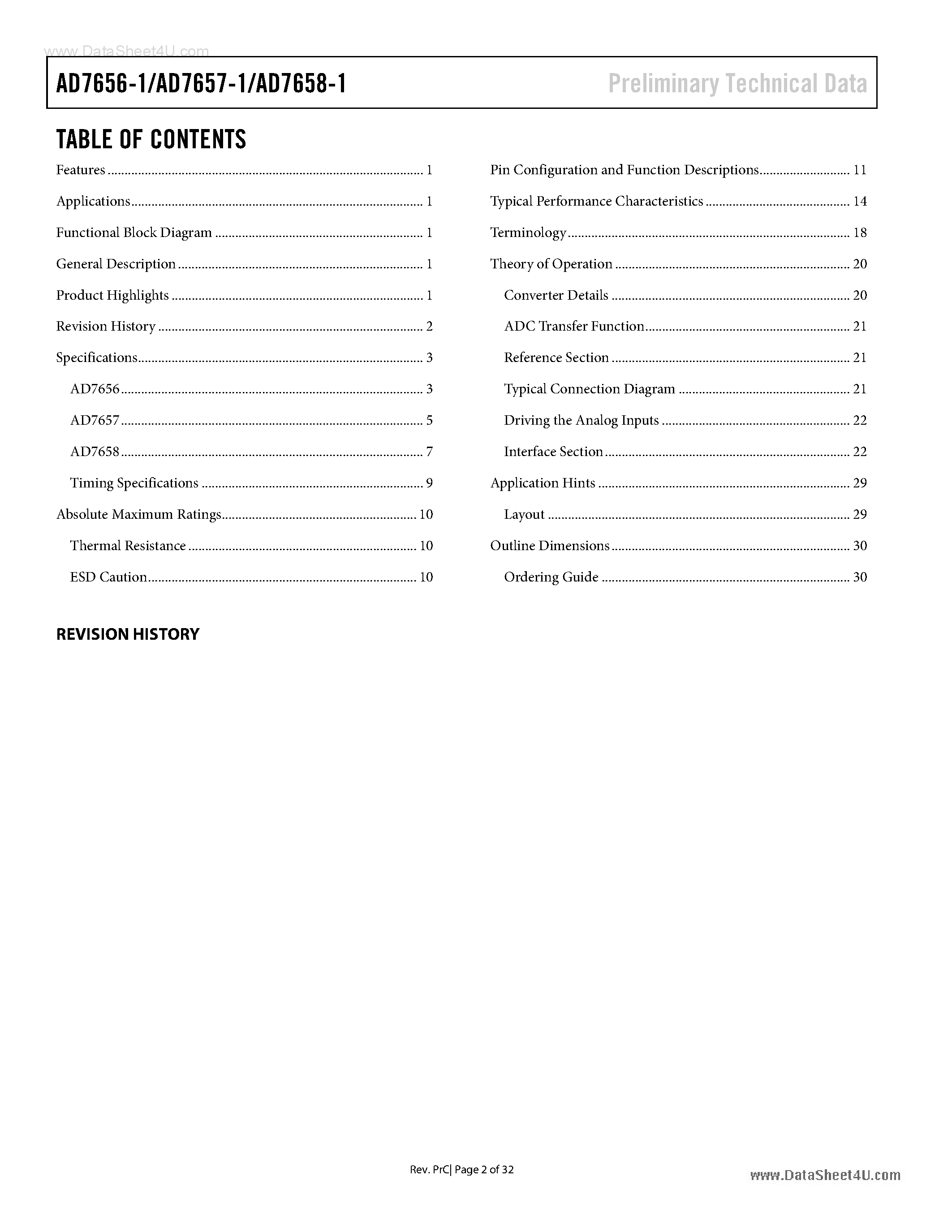 Datasheet AD7656-1 - (AD7656-1 - AD7658-1) Bipolar 12/14/16-Bit ADC page 2