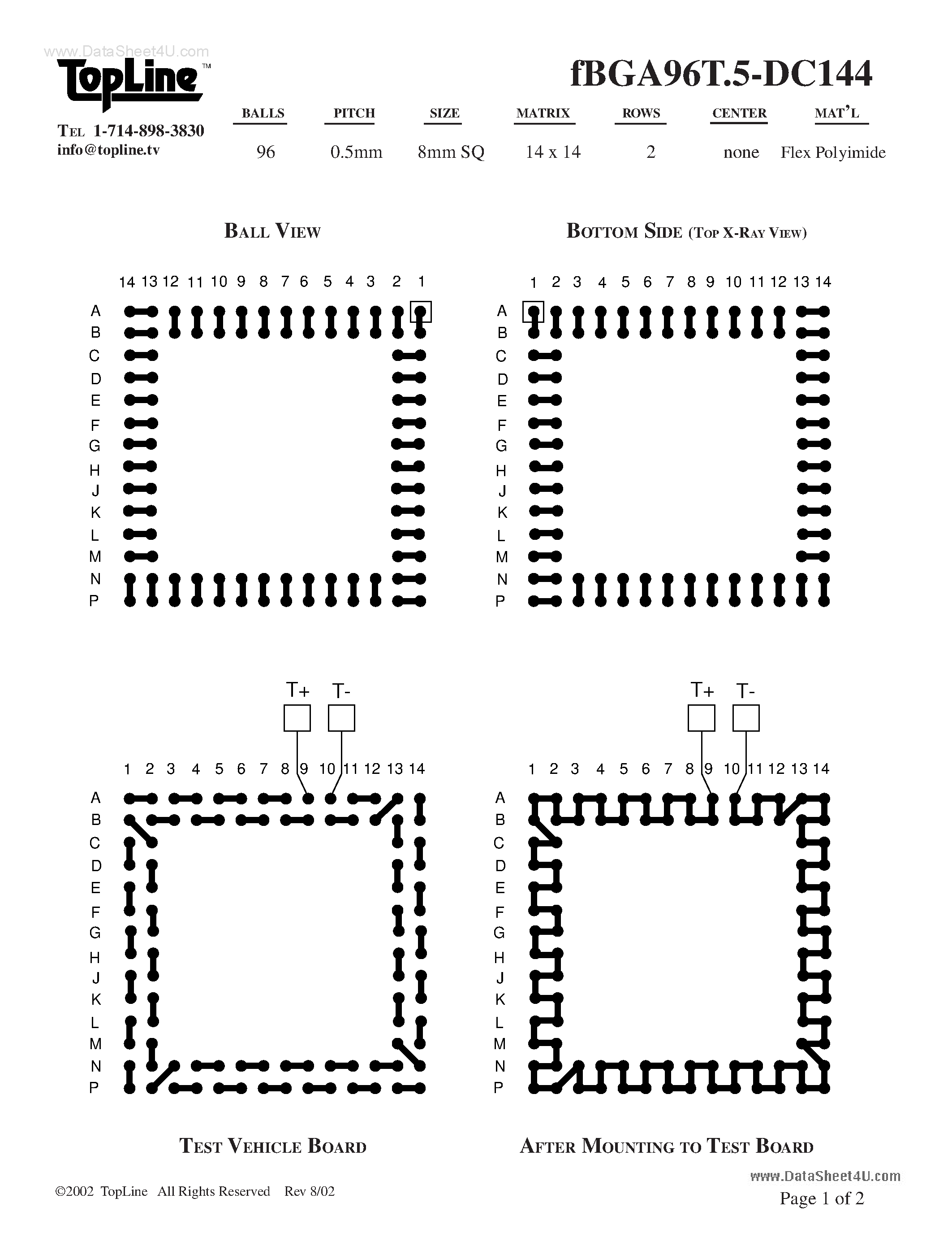 Даташит FBGA96T.5-DC144 - FBGA96T.5-DC144 страница 1