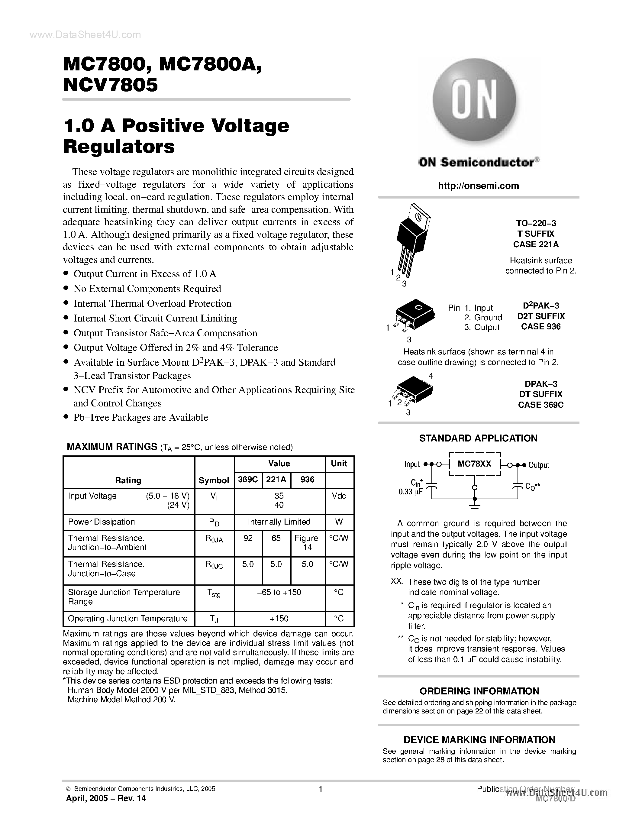 Datasheet 7812A page 1 Datasheet 7812A - Search -----> MC7812A page 1