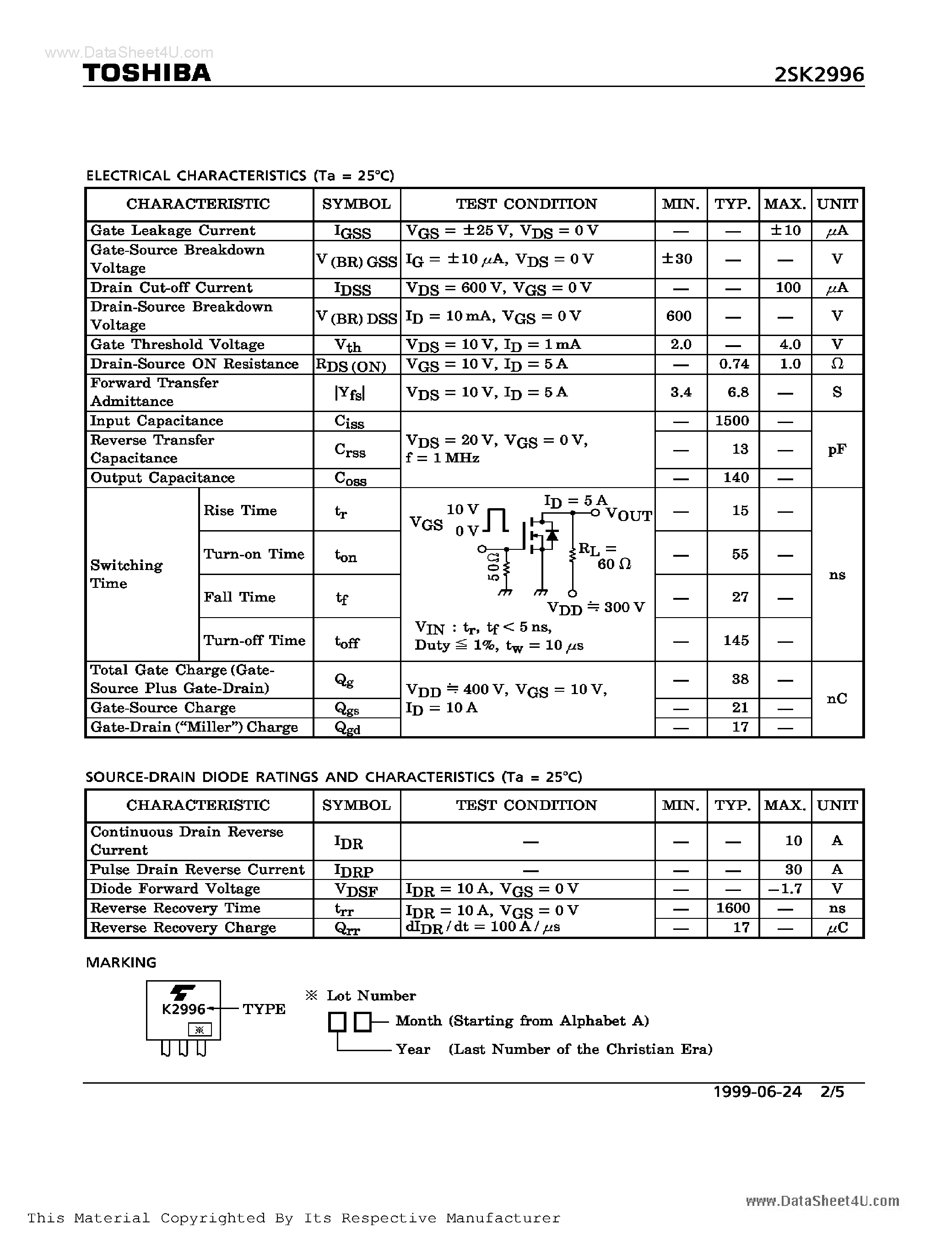 Даташит на микросхему K2996 страница 2 Даташит K2996 - Search -----> 2SK2996 страница 2