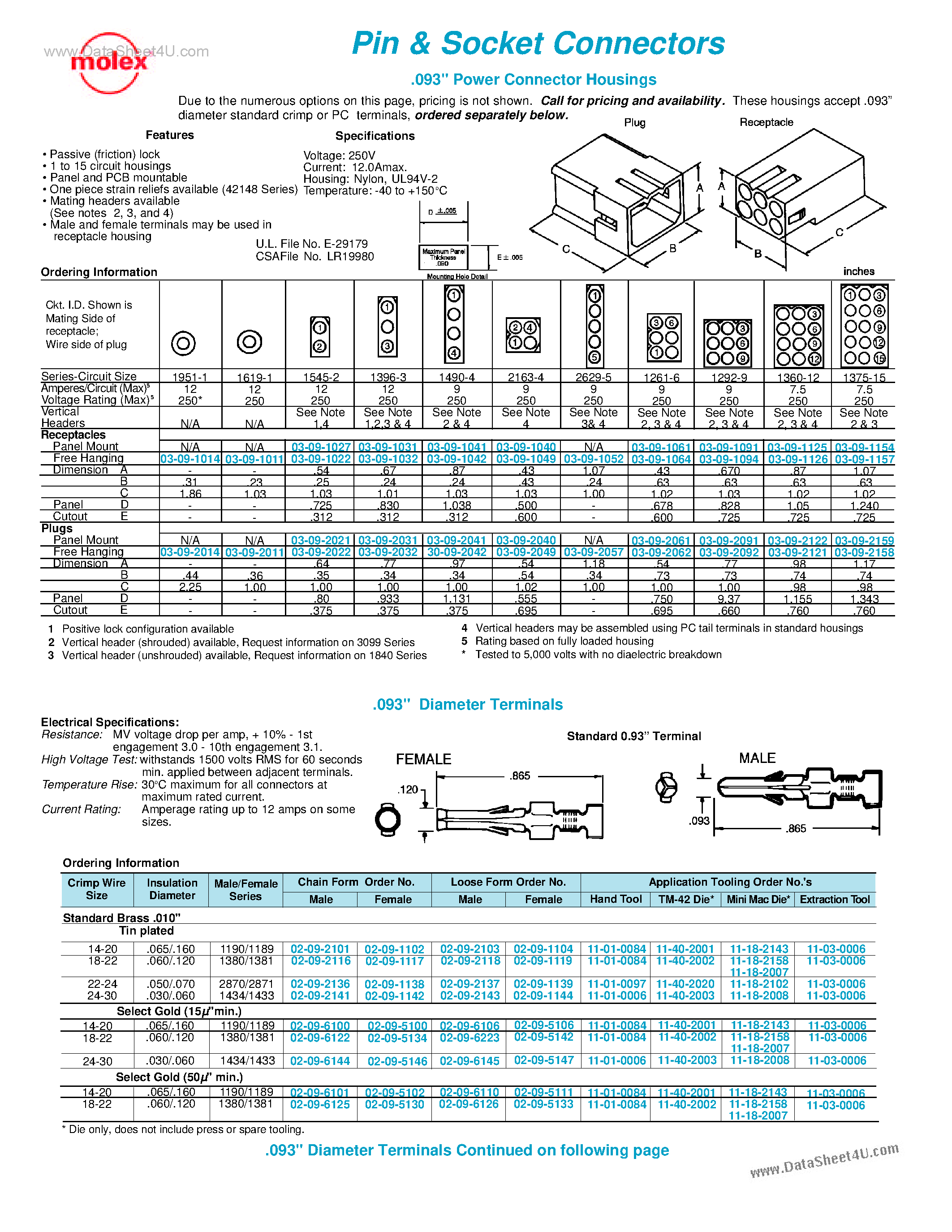 Даташит на микросхему 02-09-1117 страница 1 Даташит 02-09-1117 - Pin and Socket Connectors страница 1