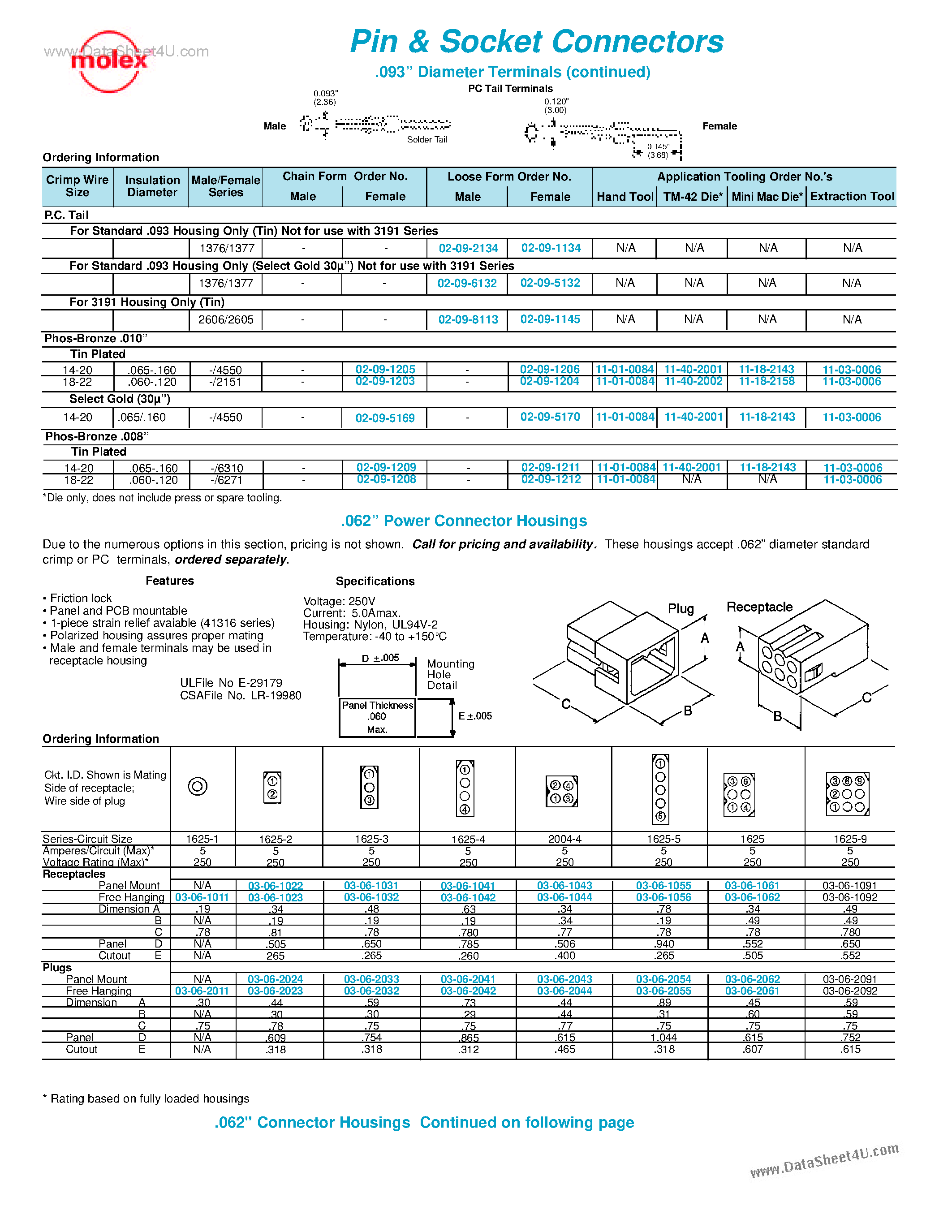 Даташит на микросхему 02-09-1117 страница 2 Даташит 02-09-1117 - Pin and Socket Connectors страница 2