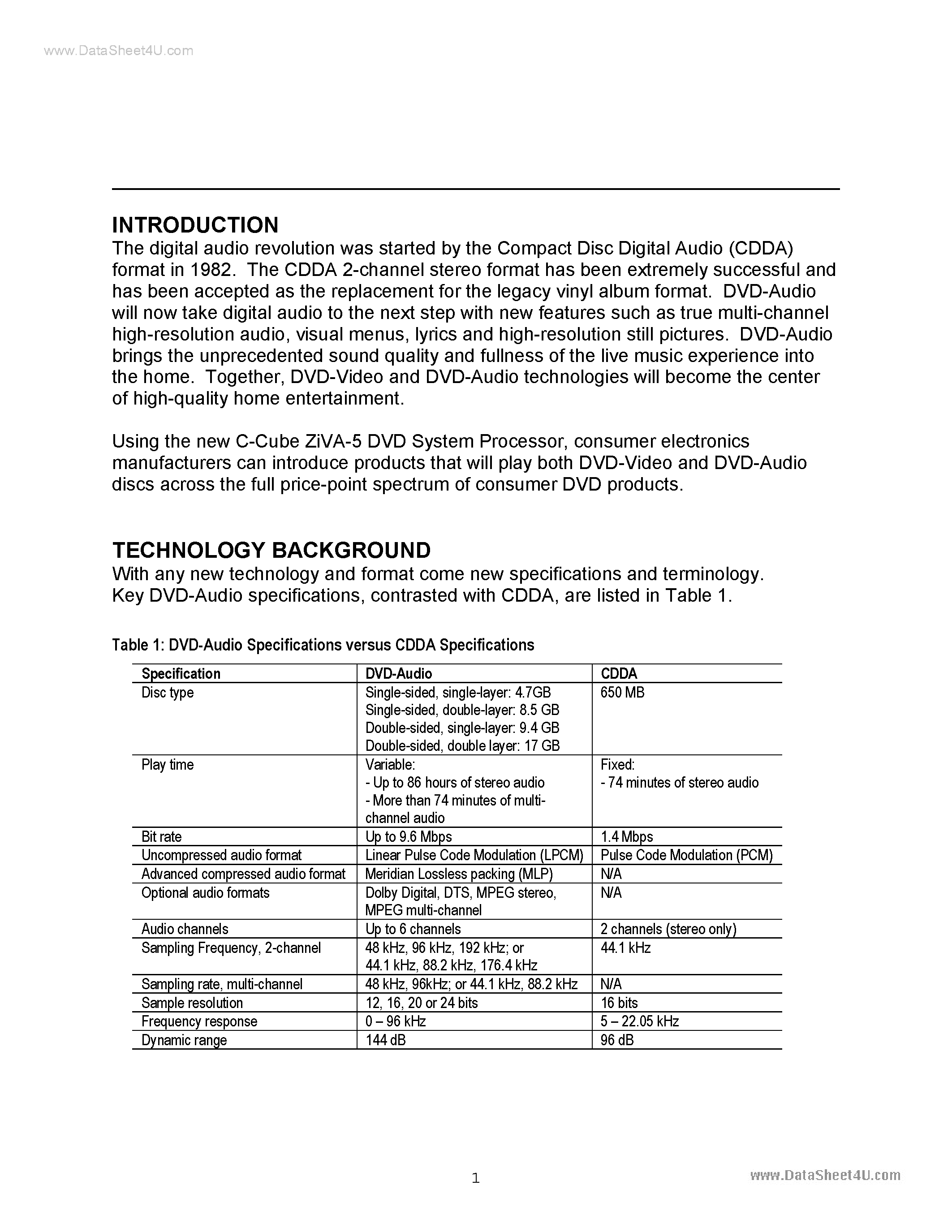 Datasheet Ziva-5 - DCD Audio page 2