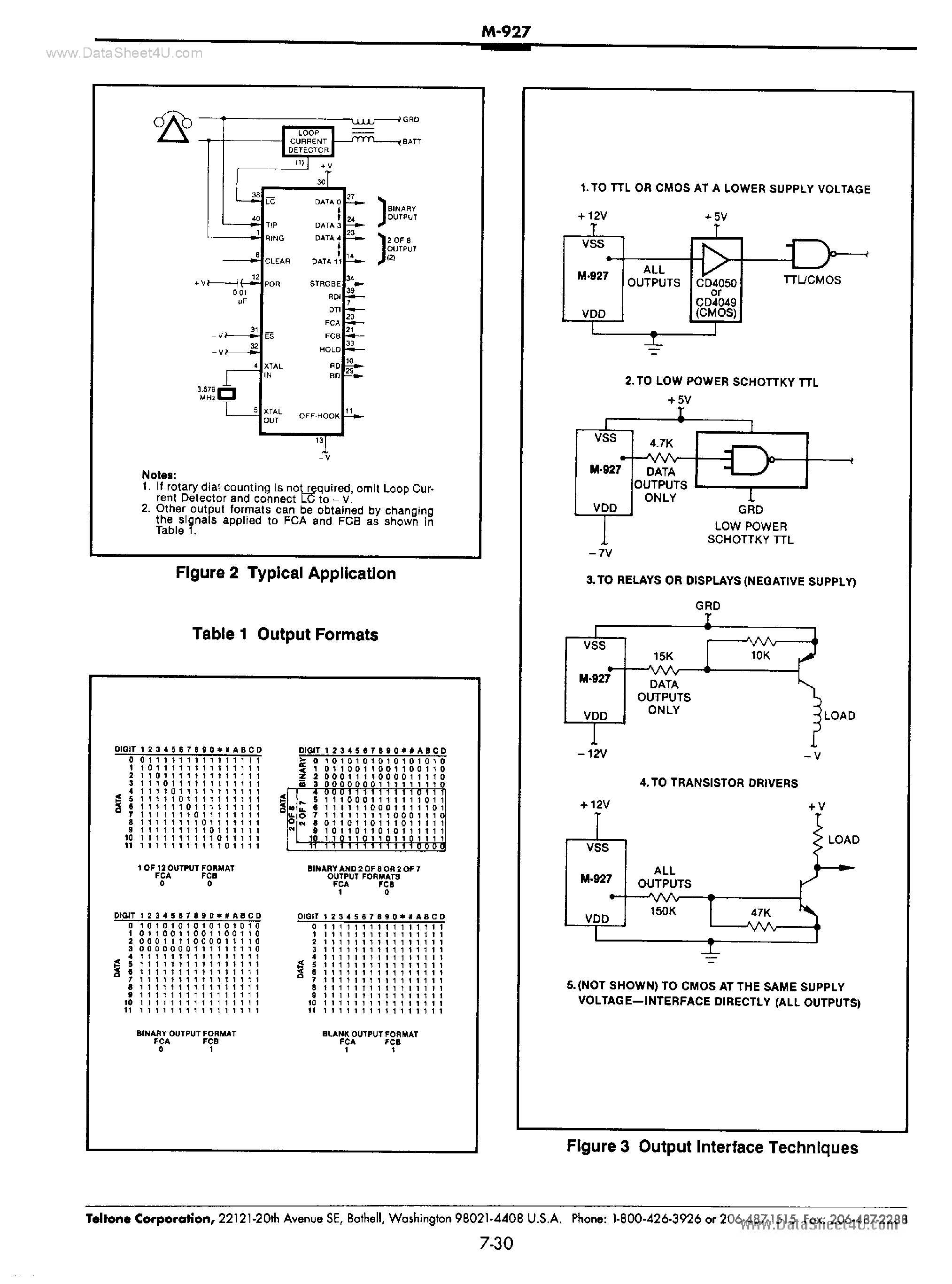 Даташит M-927 - DTMF Receiver страница 2