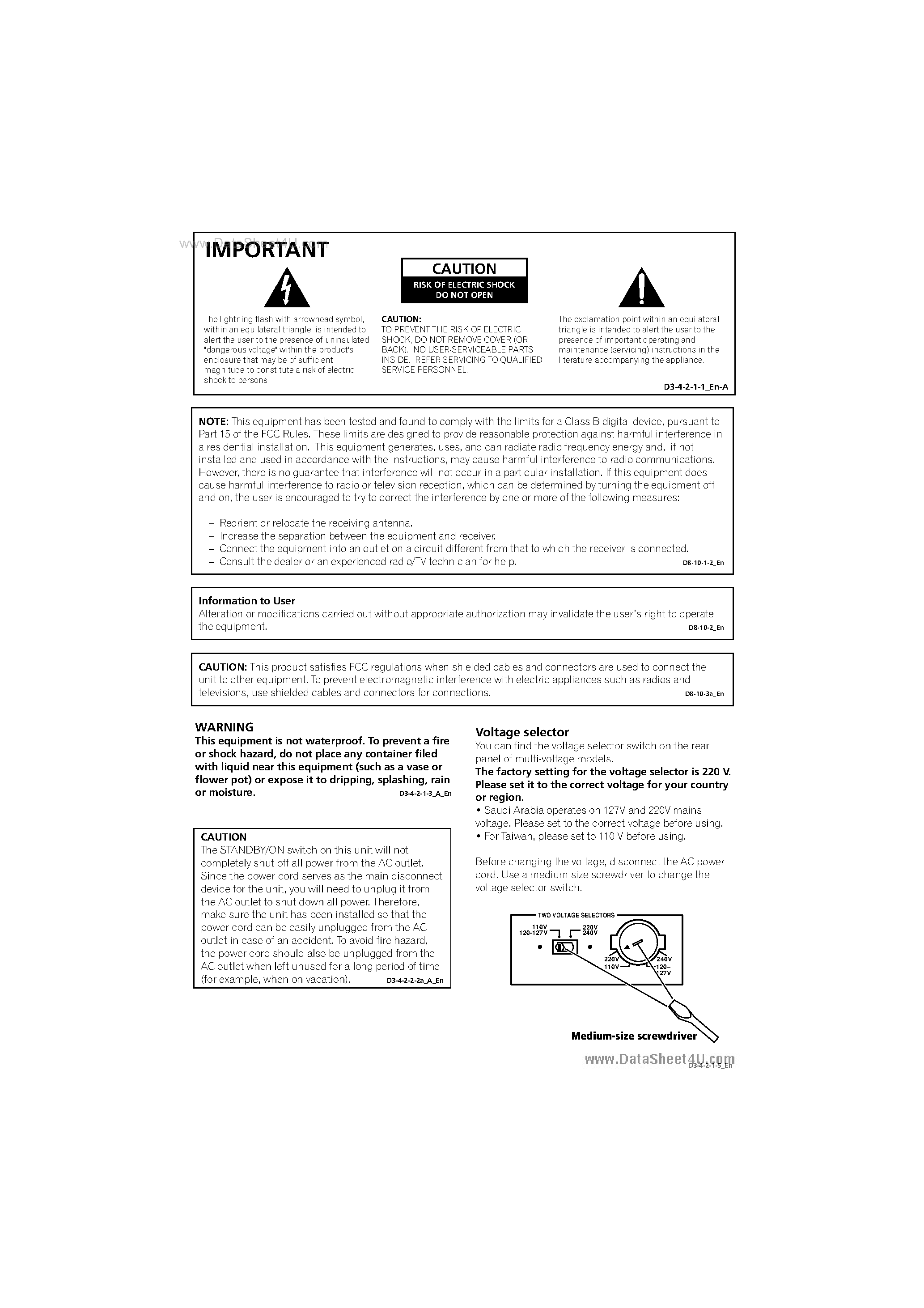 Datasheet VSX-515 - (VSX-x15-s/-k) Audio / Video Multi Channel Receiver page 2
