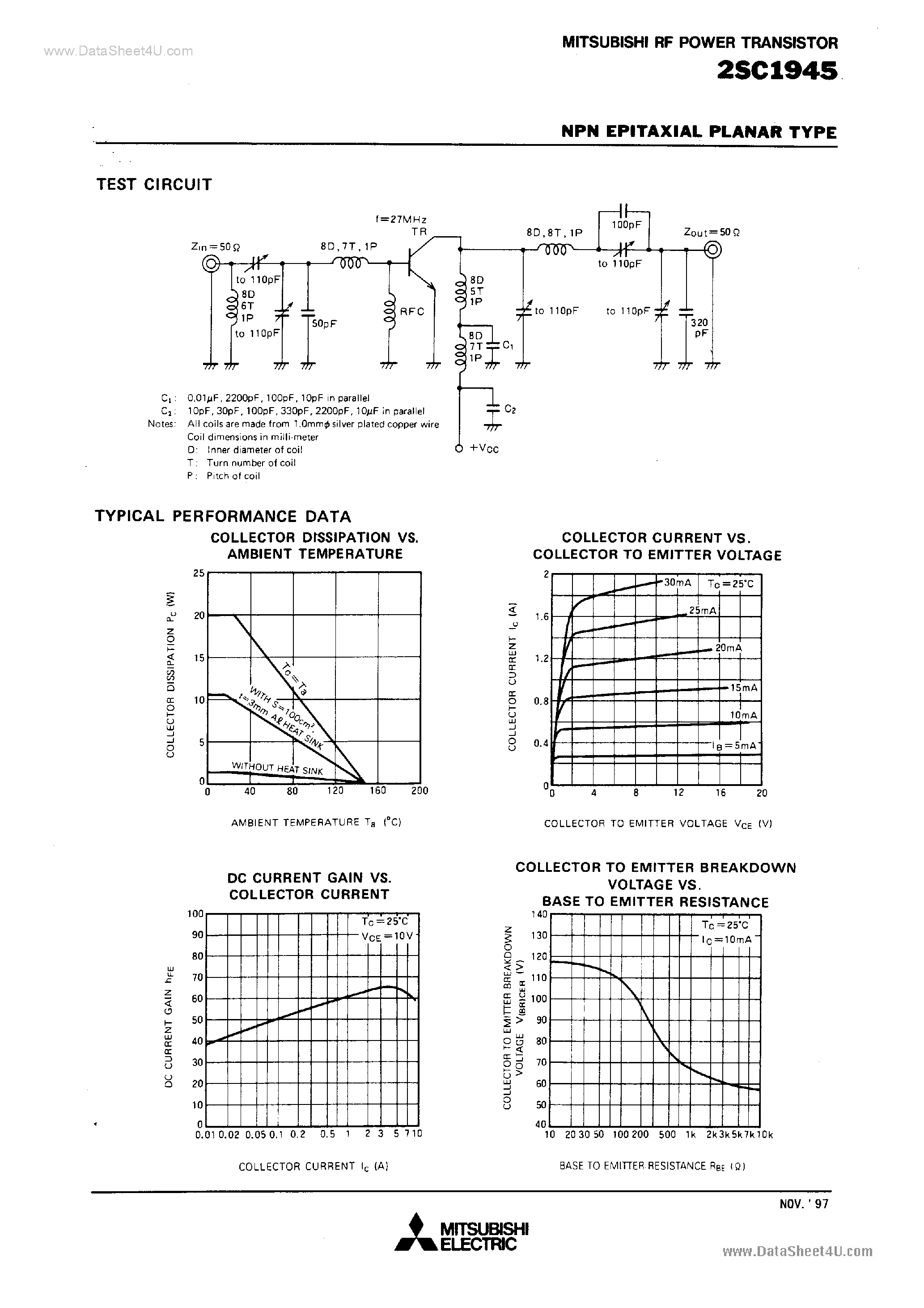 Datasheet C1945 page 2 Datasheet C1945 - Search -----> 2SC1945 page 2