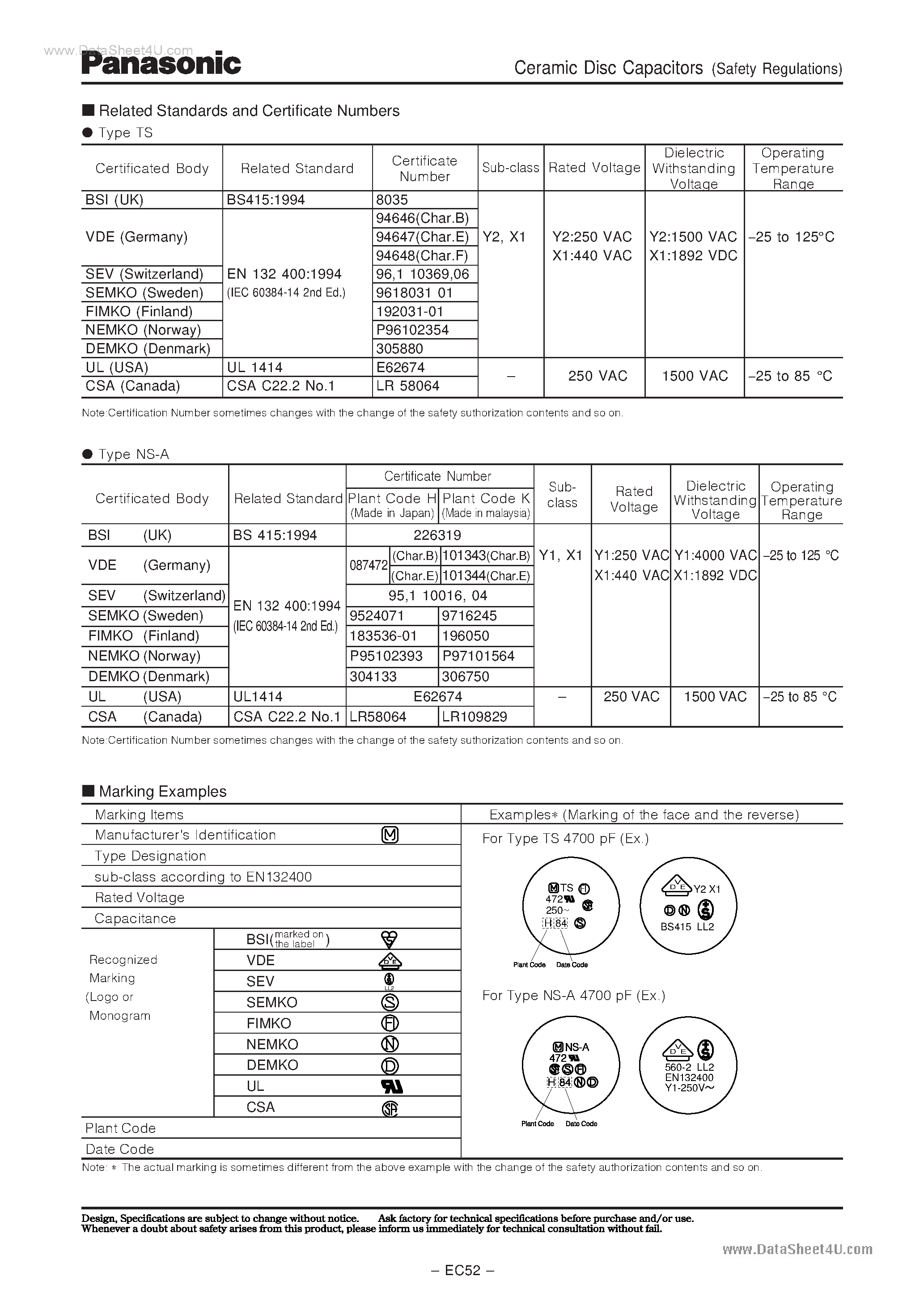 Даташит на микросхему IEC384-14 страница 2 Даташит IEC384-14 - Ceramic Disc Capacitors страница 2