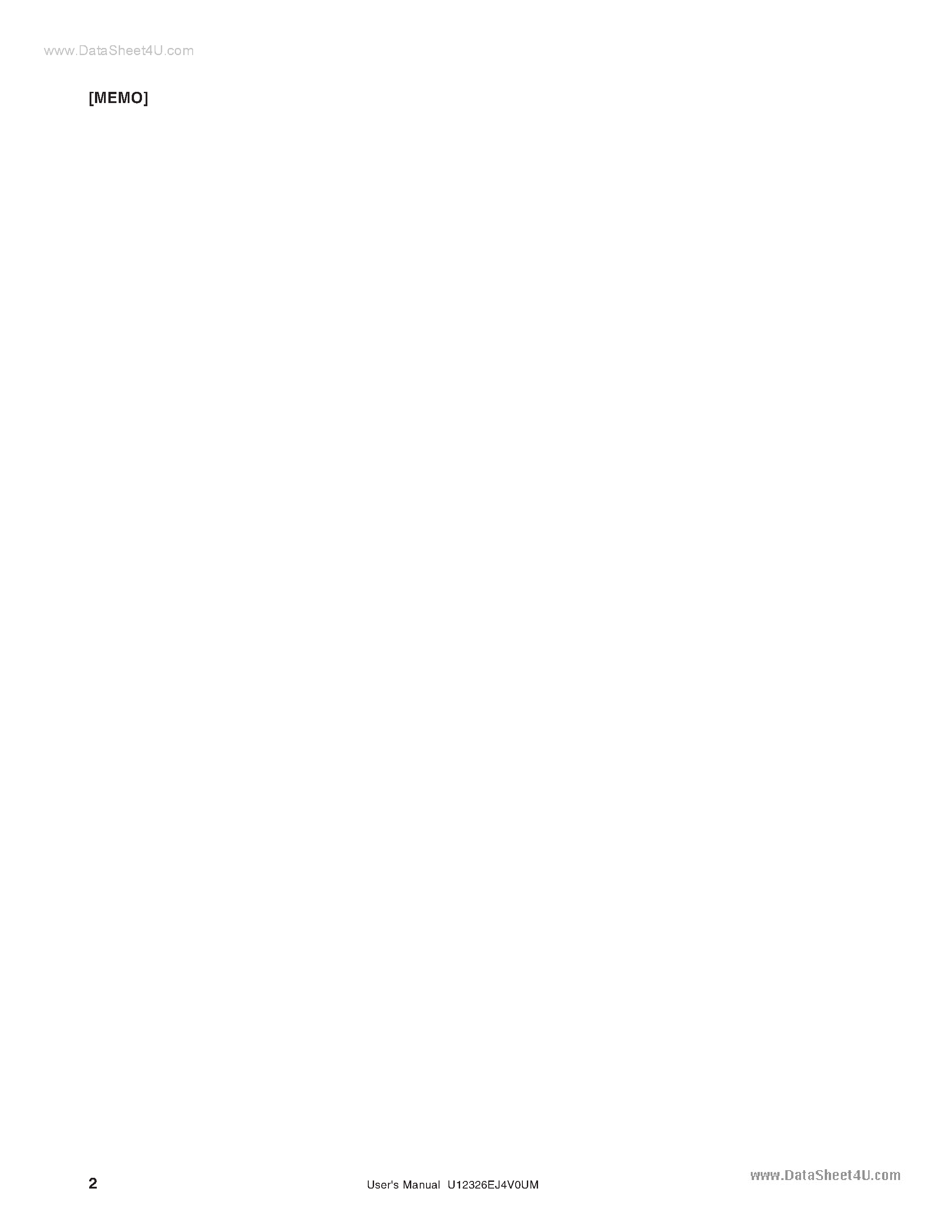 Datasheet 780058 page 2 Datasheet 780058 - Common to 78K/0 Series page 2