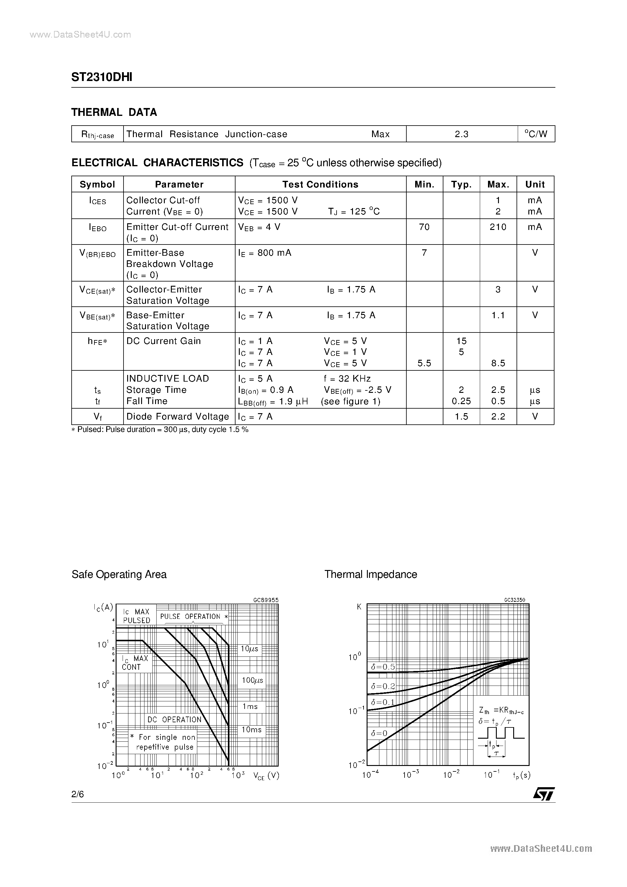 Datasheet 2310DHI - Search -----> ST2310DHI page 2