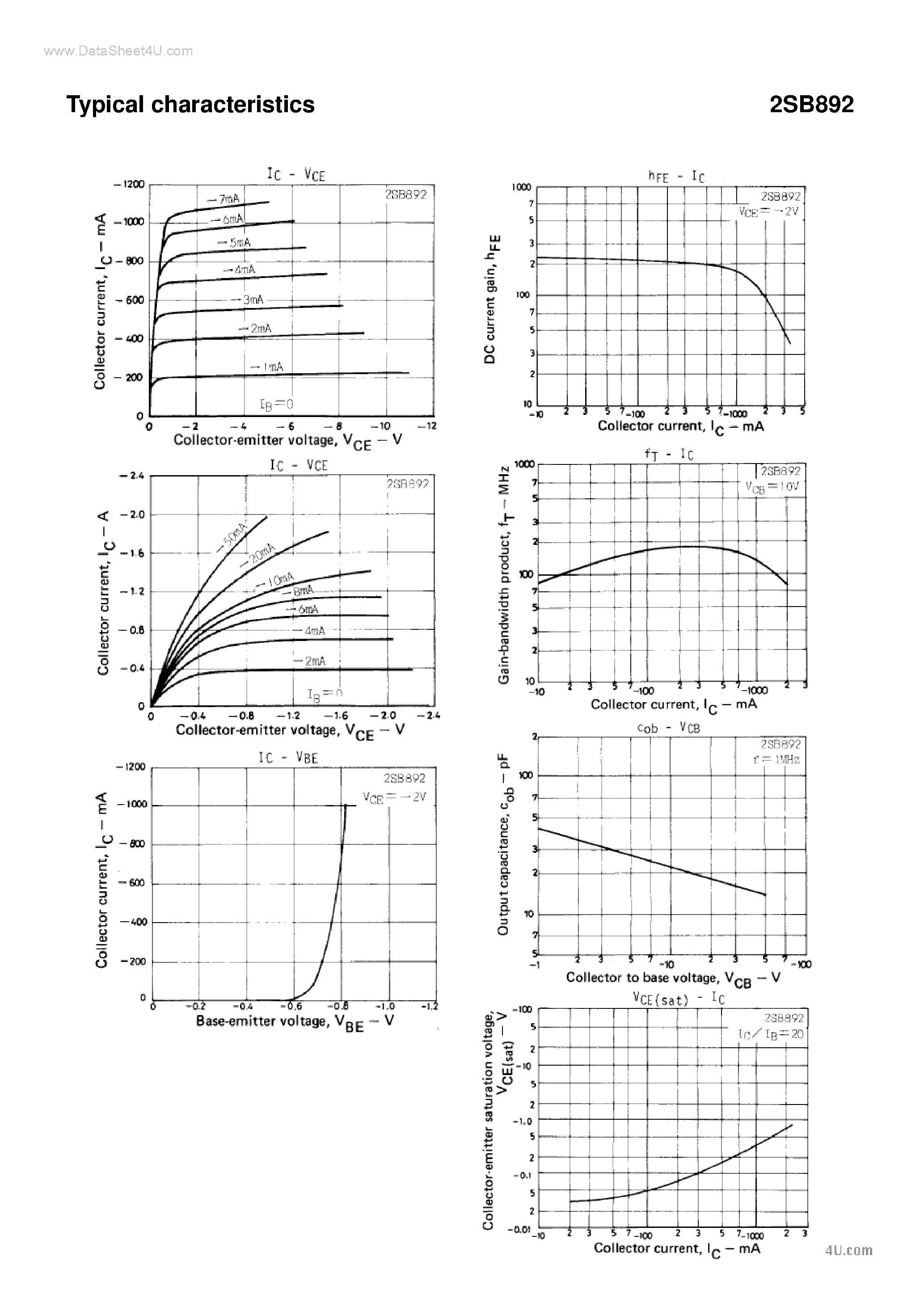 Даташит 2SB892 - Transistor страница 2
