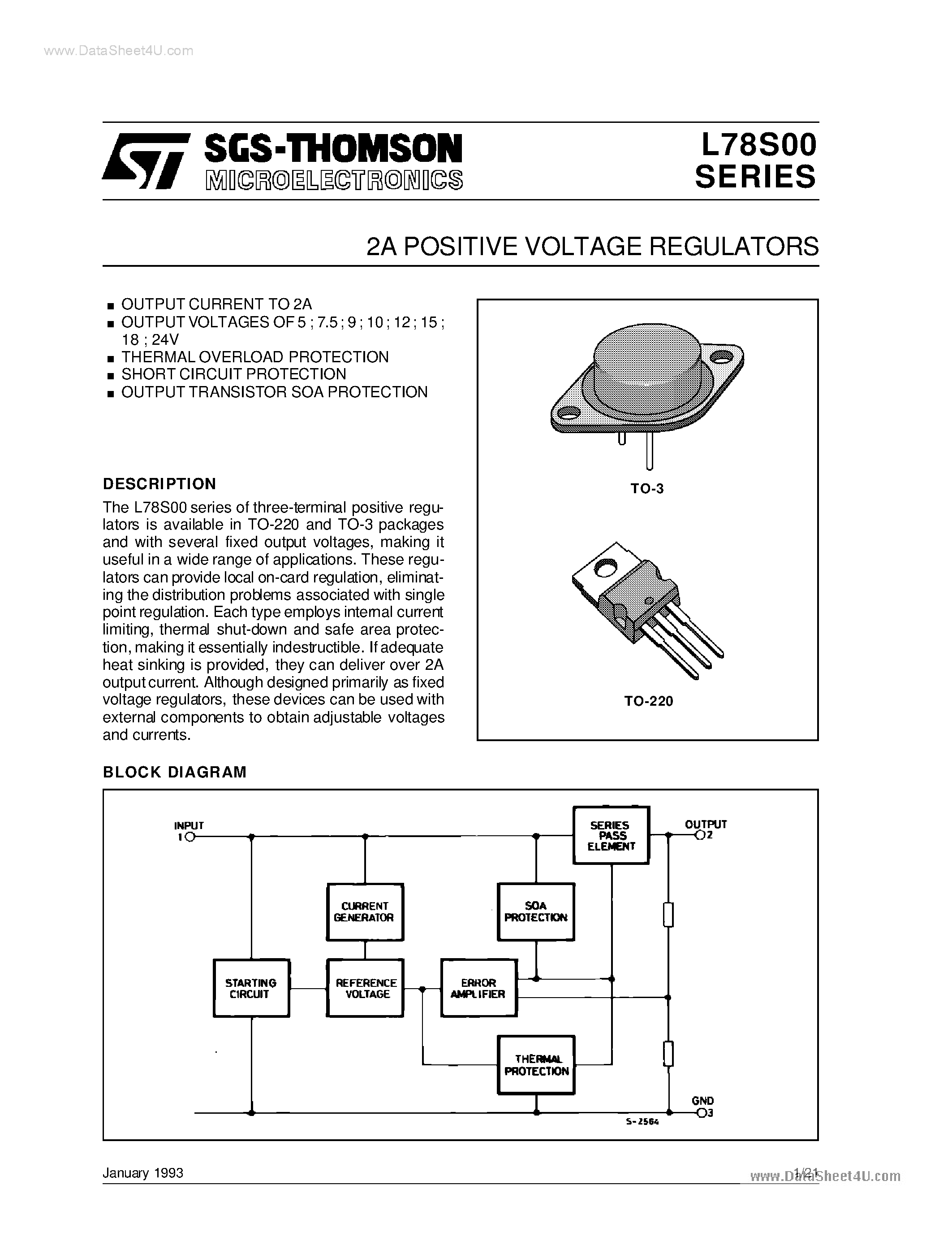 Datasheet 78S05 - Search -----> L78S05 page 1