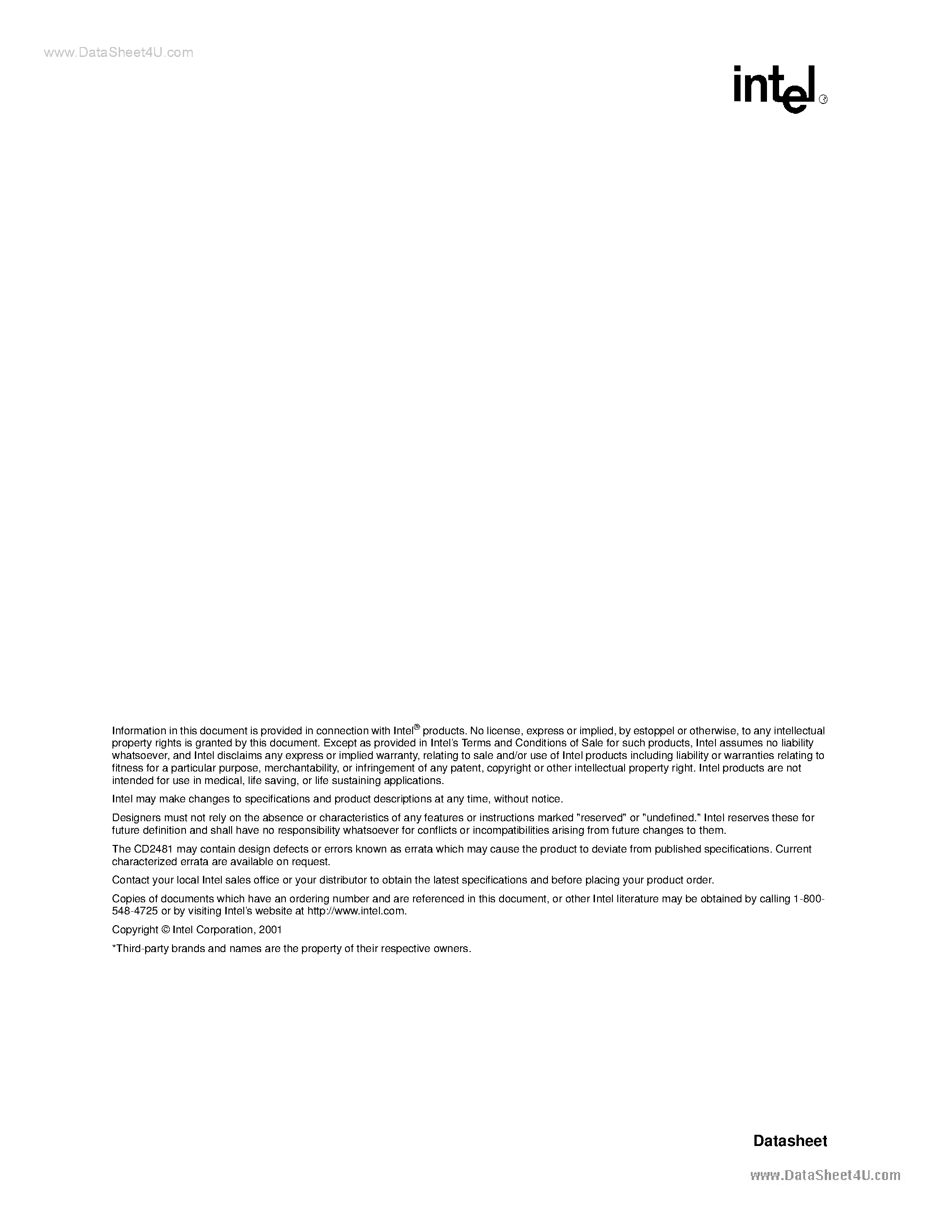 Даташит на микросхему CD2481 страница 2 Даташит CD2481 - Programmable 4-Channel Communications Controller страница 2