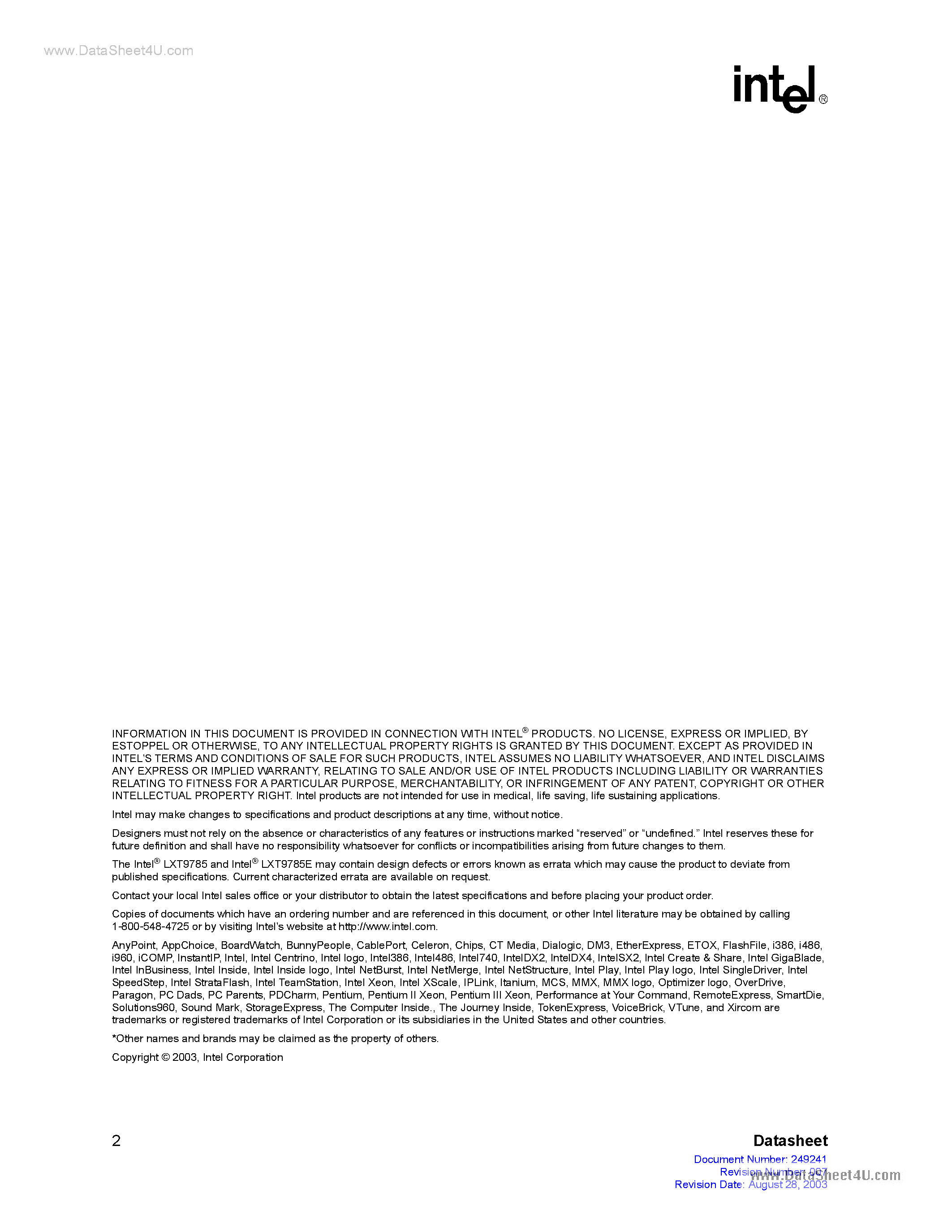 Datasheet WBLXT9785 - Advanced 8-Port 10/100 Mbps PHY Transceivers page 2