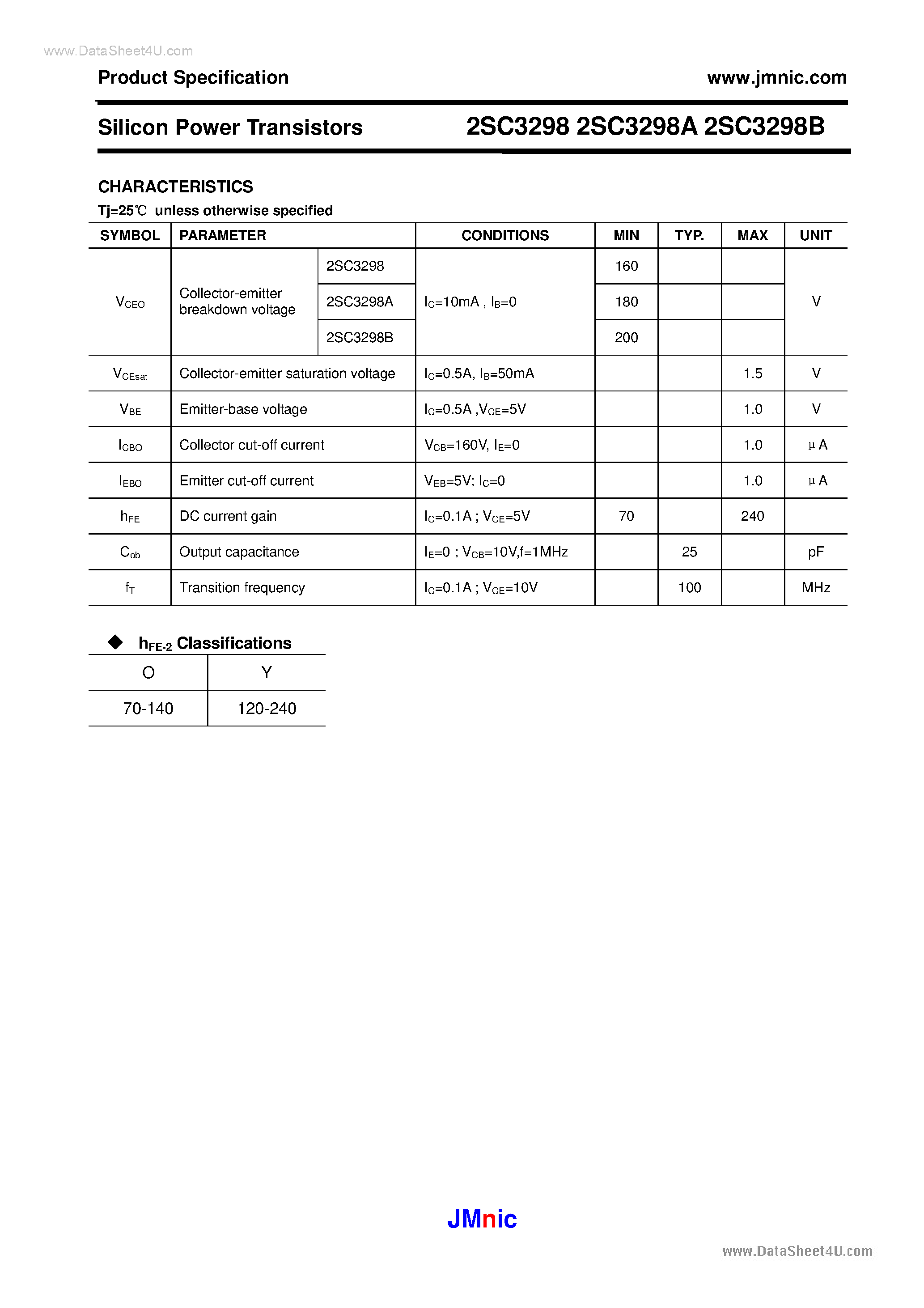 Datasheet 2SC3298 - Silicon Power Transistors page 2