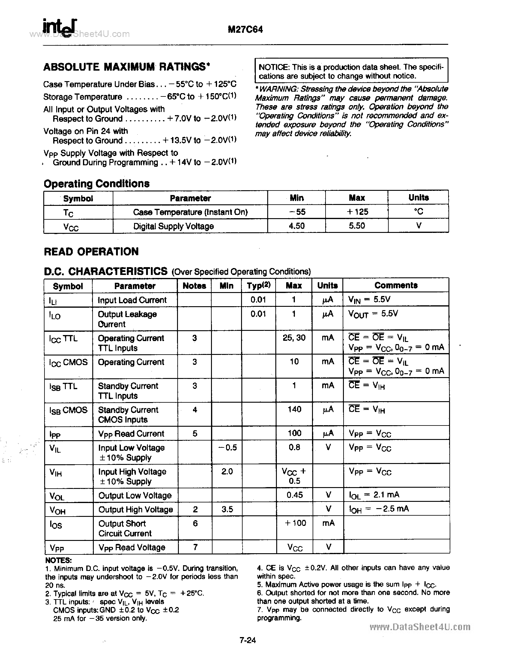Datasheet M27C64 - 64K CHMOS UV EPROM page 2