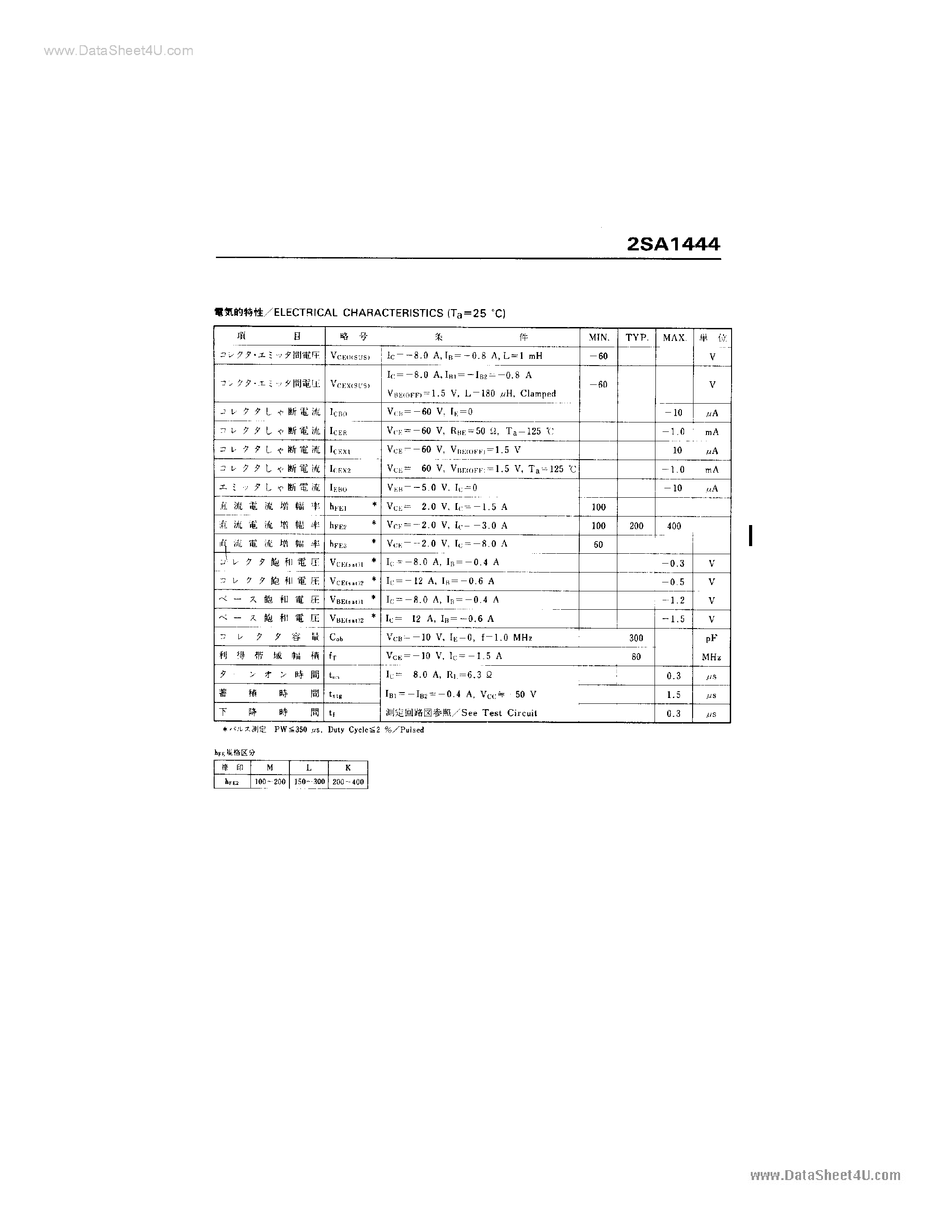 Даташит на микросхему A1444 страница 2 Даташит A1444 - Search -----> 2SA1444 страница 2