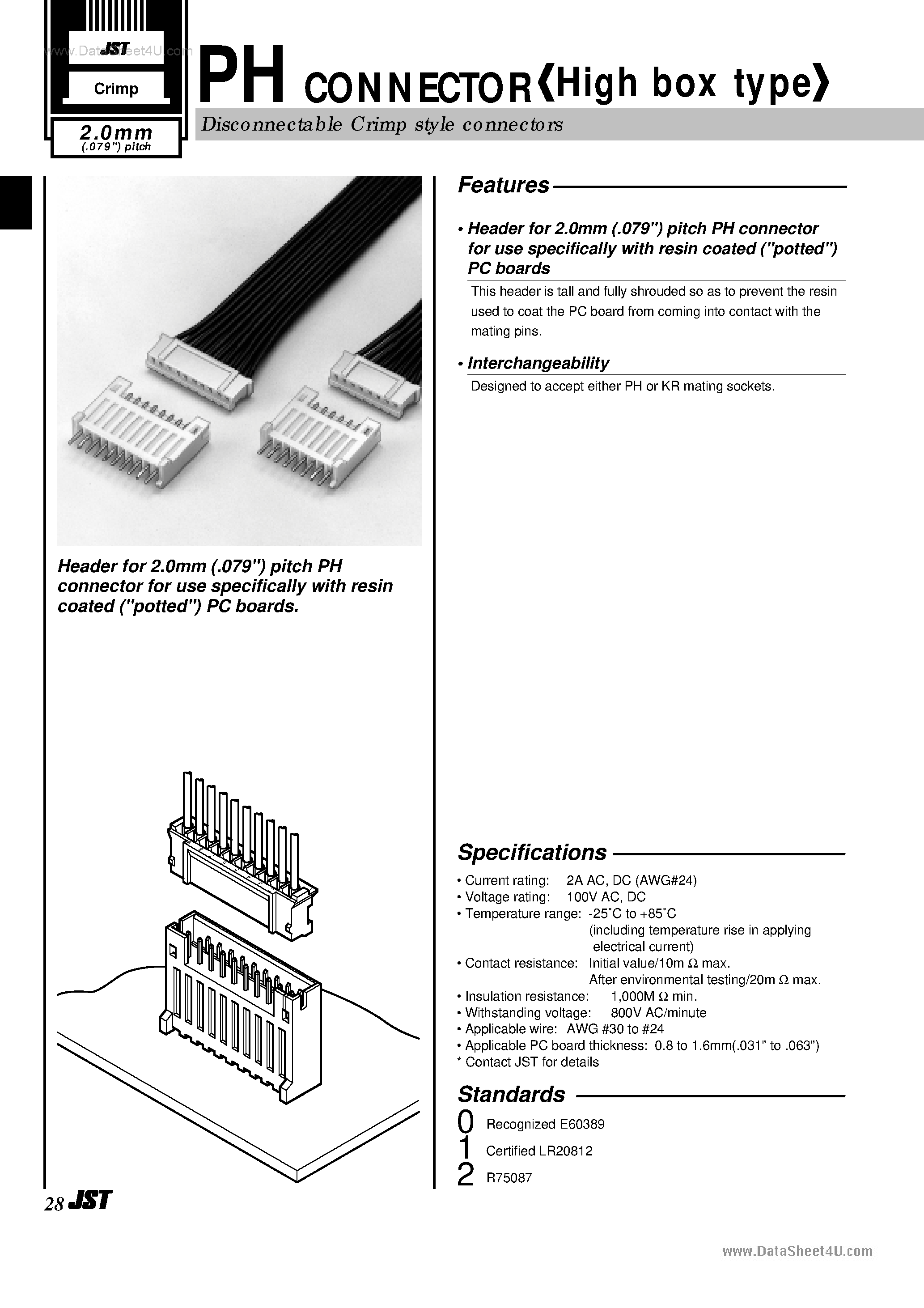 Datasheet PHR-4 - Connector page 1