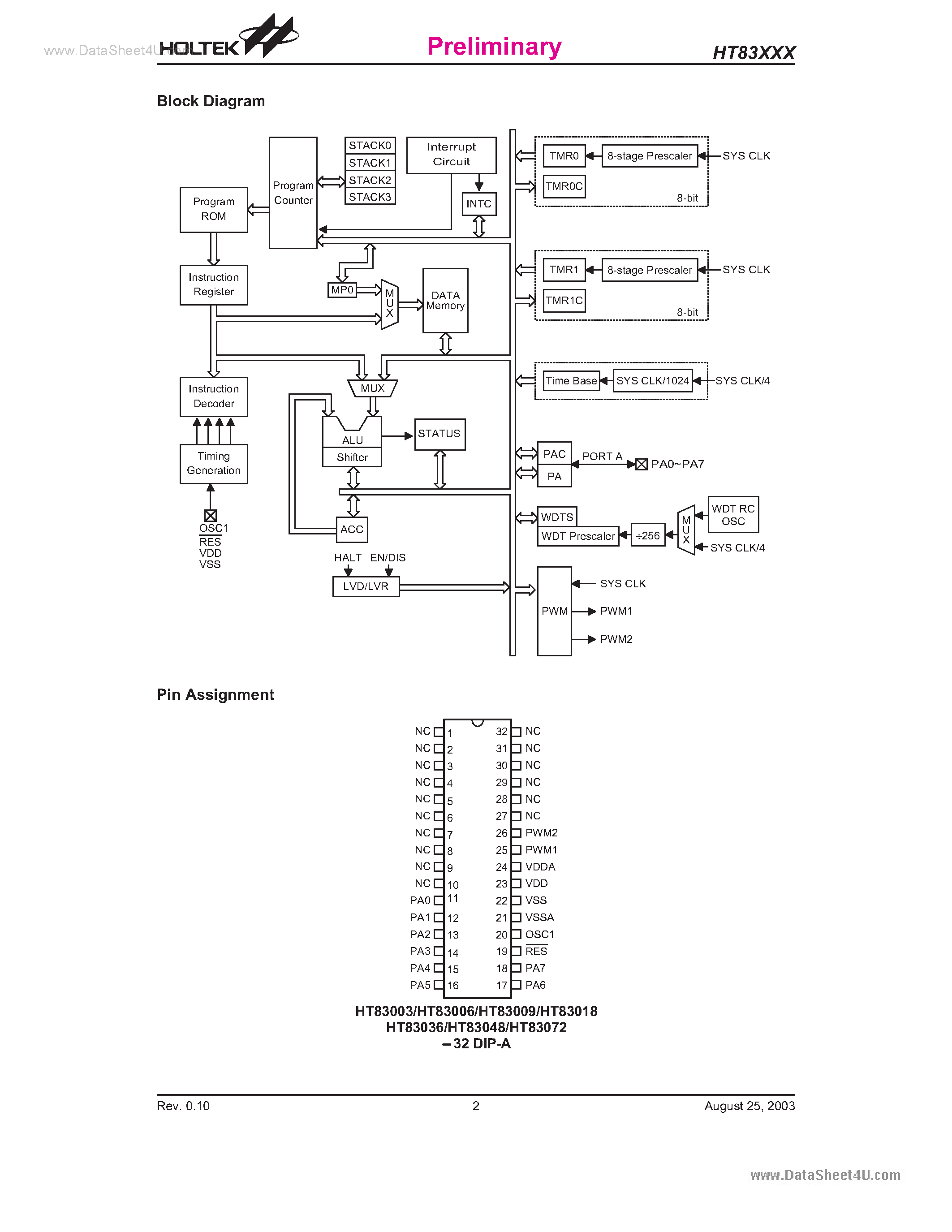 Даташит на микросхему HT83003 страница 2 Даташит HT83003 - (HT83xxx) Q-Voice страница 2