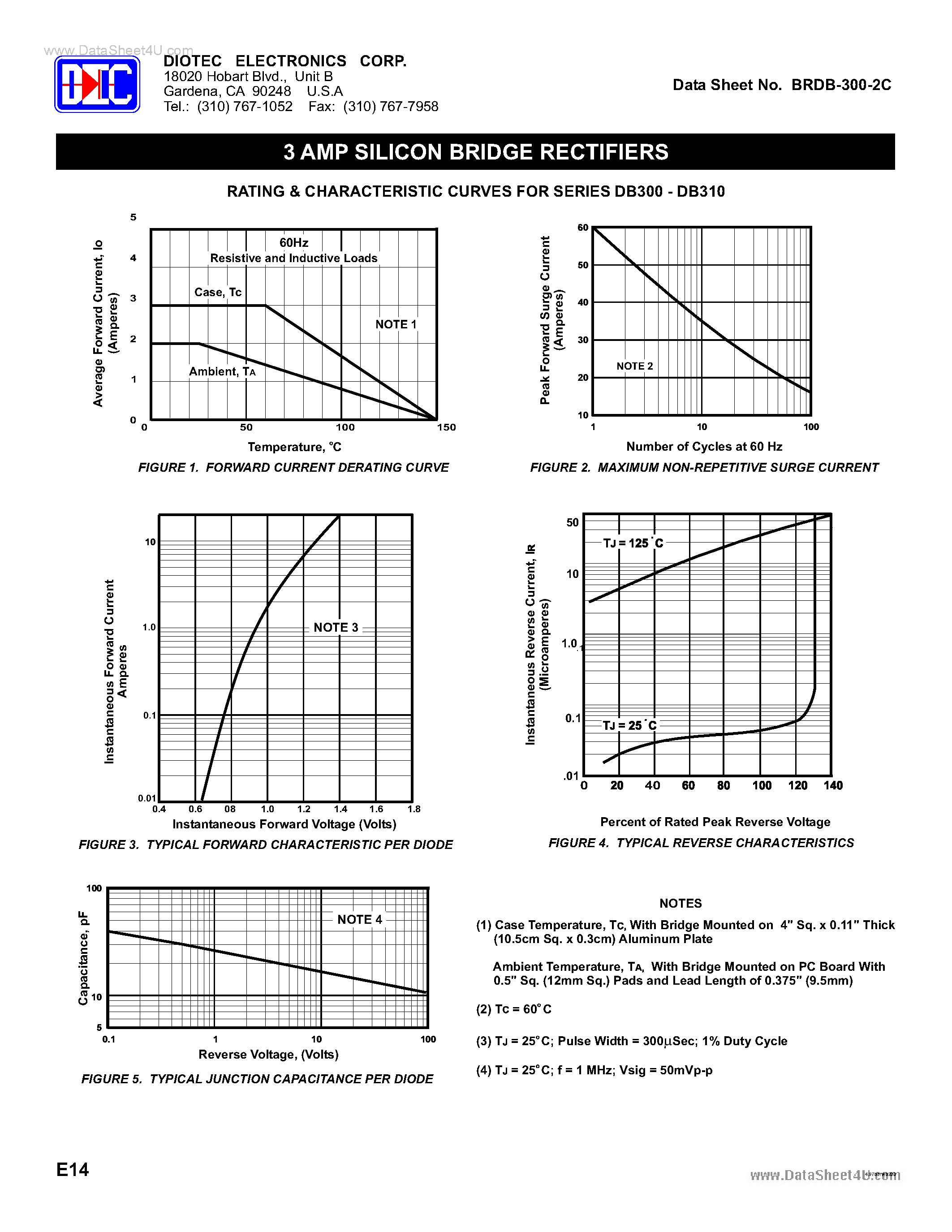 Datasheet DB300 - (DB300 - DB310) 3 AMP SILICON BRIDGE RECTIFIERS page 2