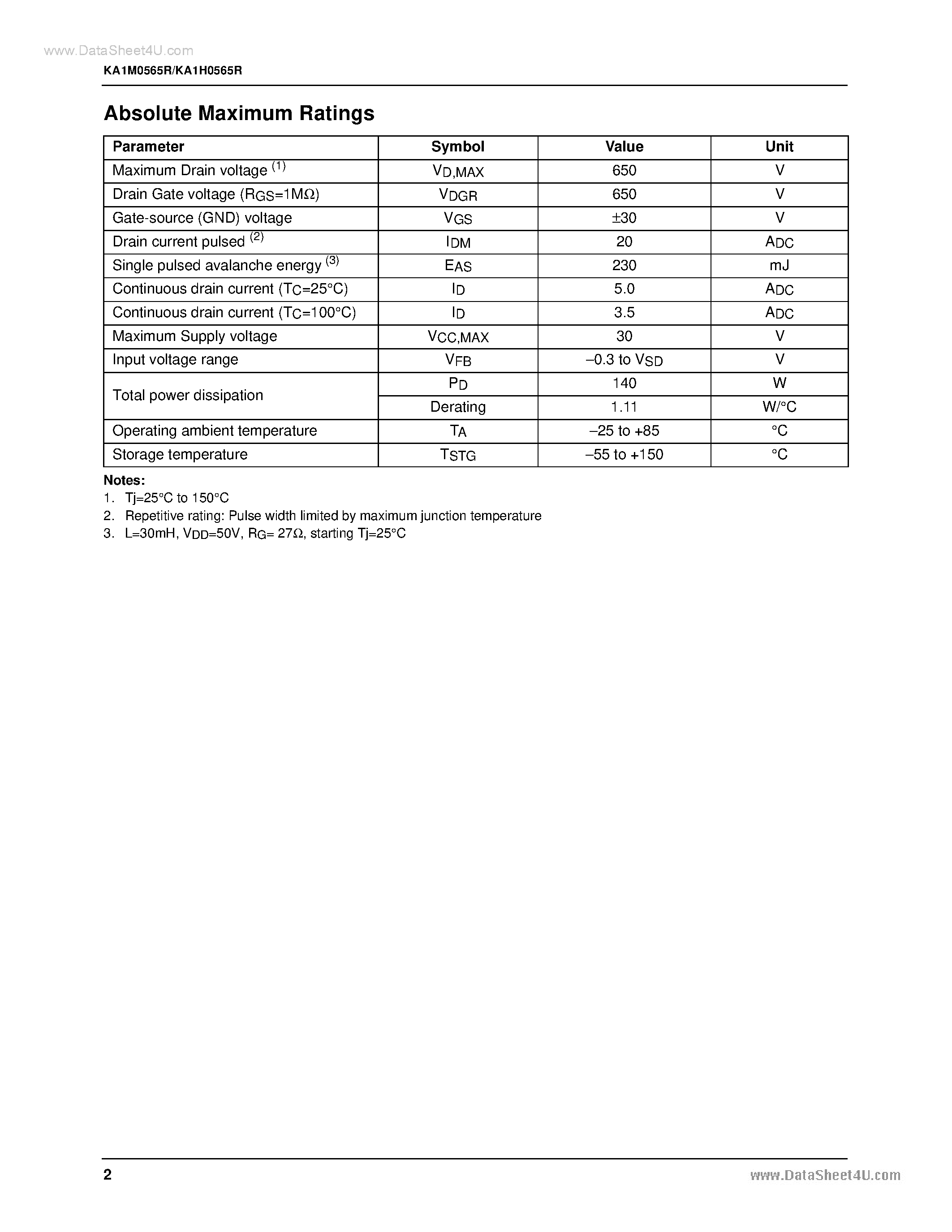 Даташит на микросхему 1M0565R страница 2 Даташит 1M0565R - Search -----> KA1M0565R страница 2