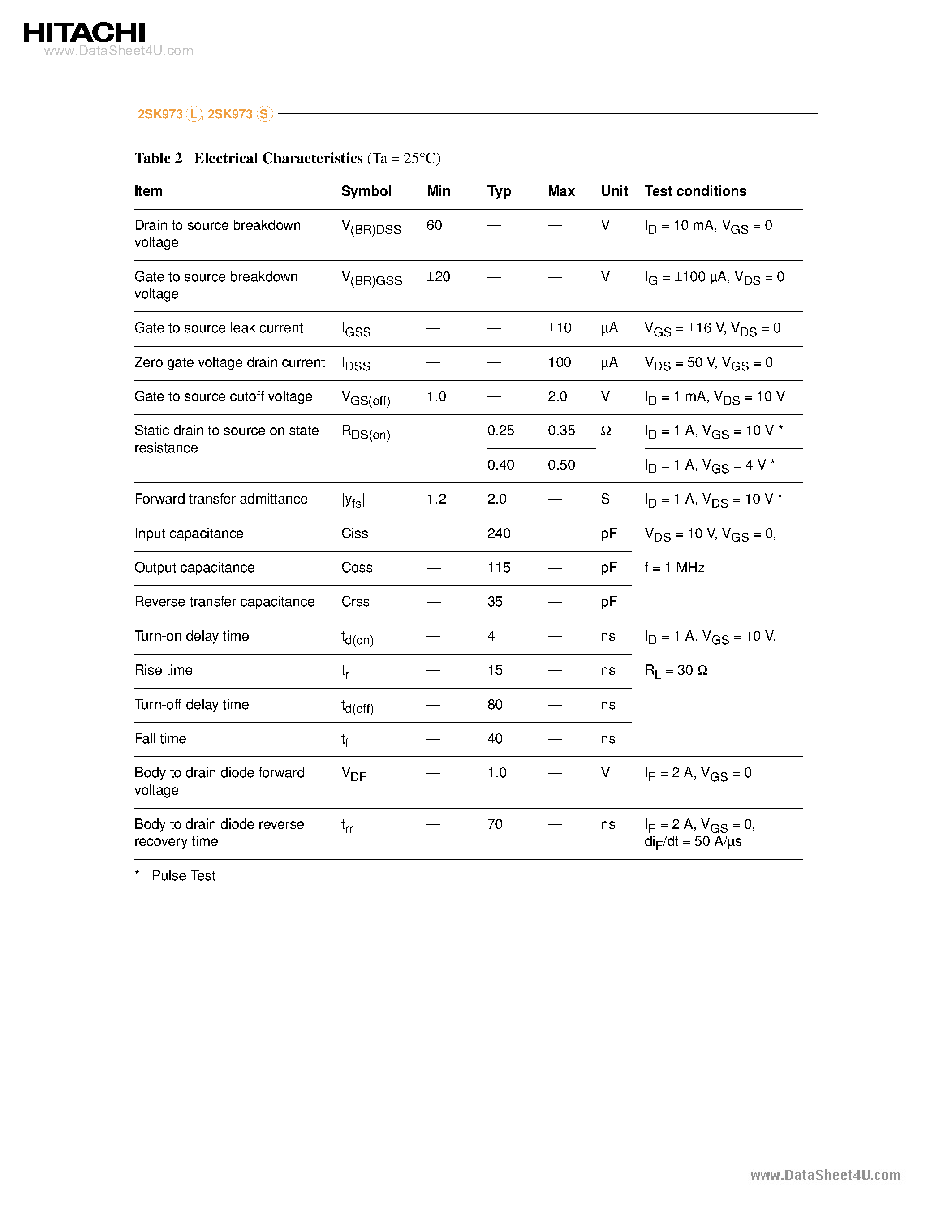 Datasheet 2SK973 - Silicon N-Channel MOS FET page 2
