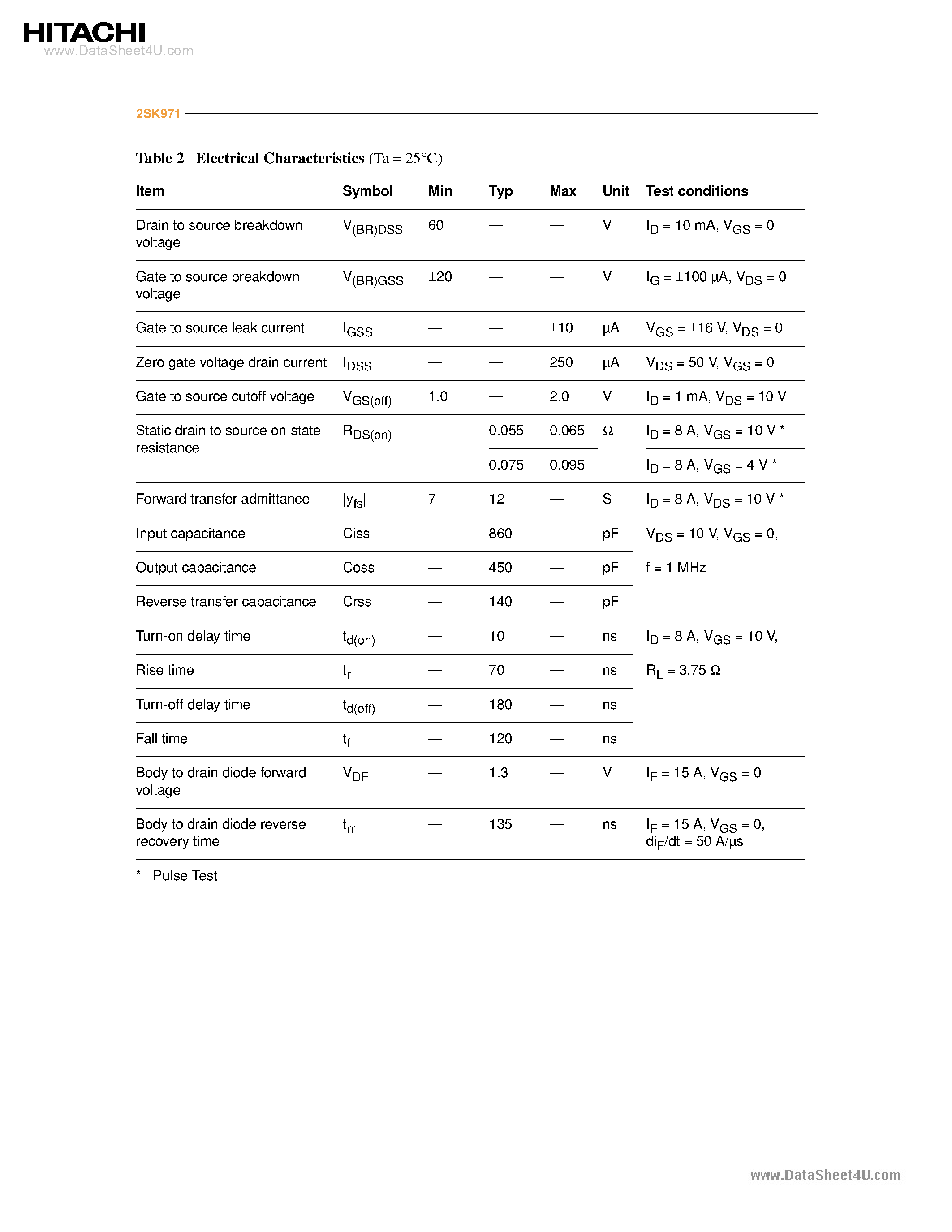 Datasheet 2SK971 - Silicon N-Channel MOS FET page 2