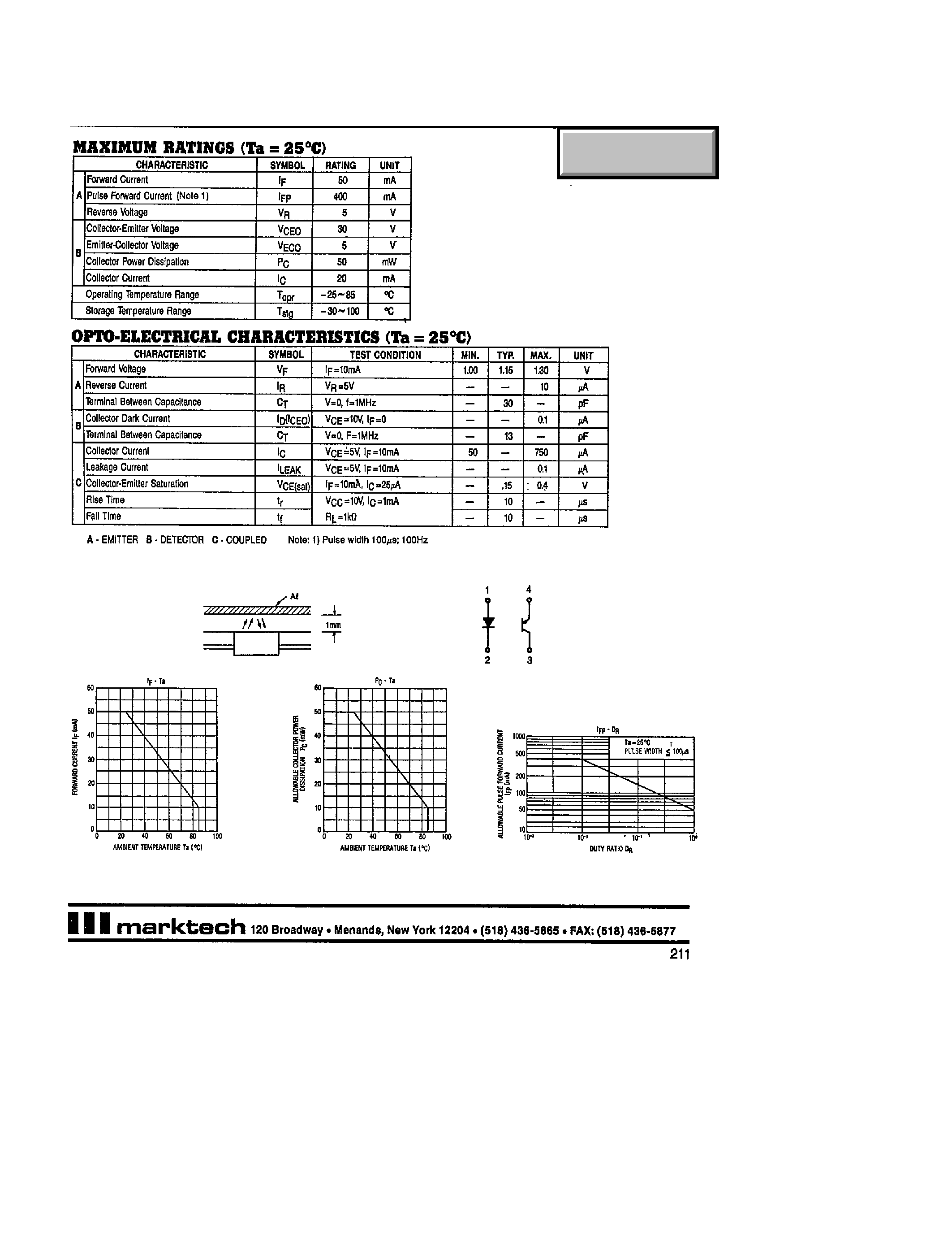 Datasheet MTRS9080 - Reflective Switch page 2