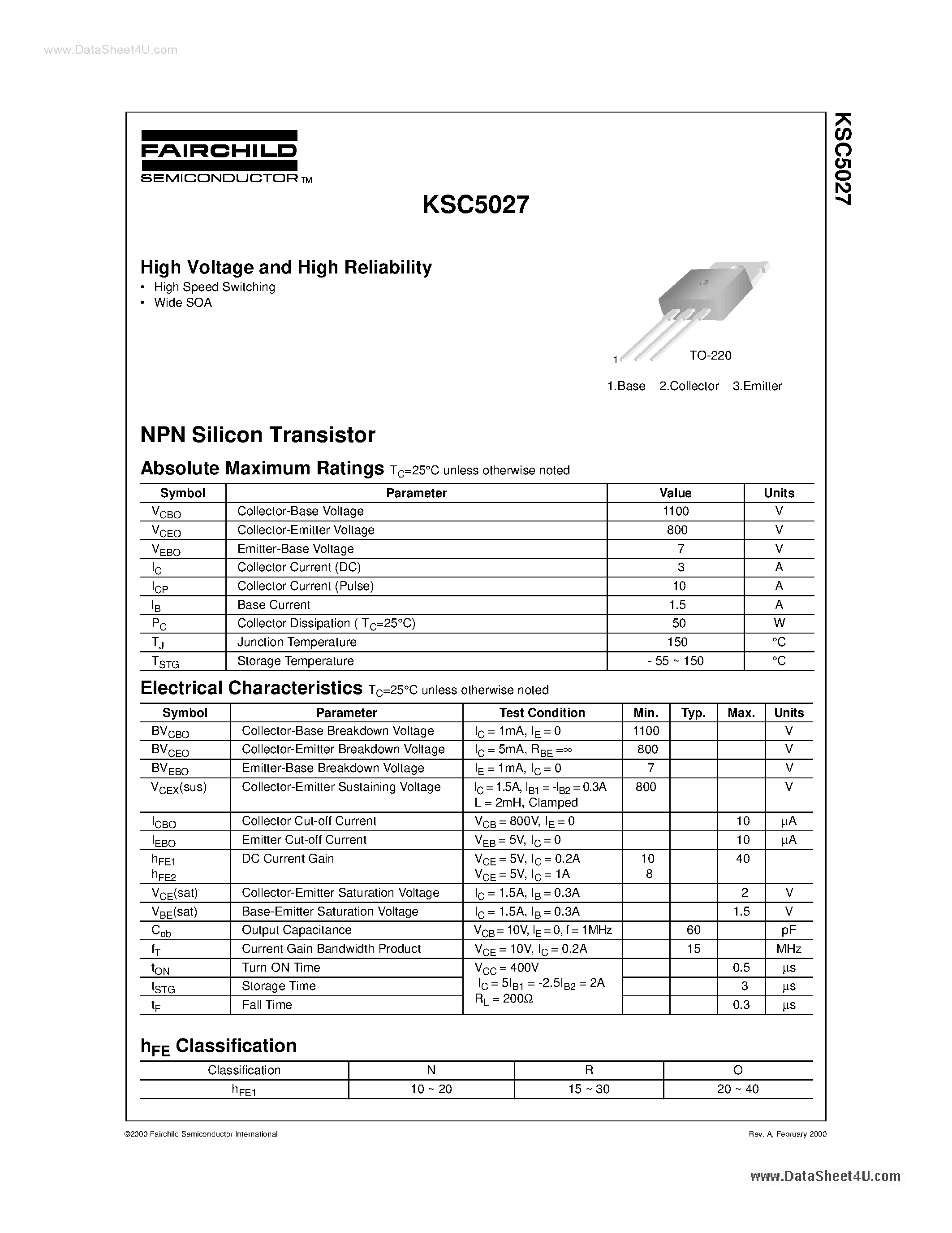 Даташит C5027 - Search -----> KSC5027 страница 1