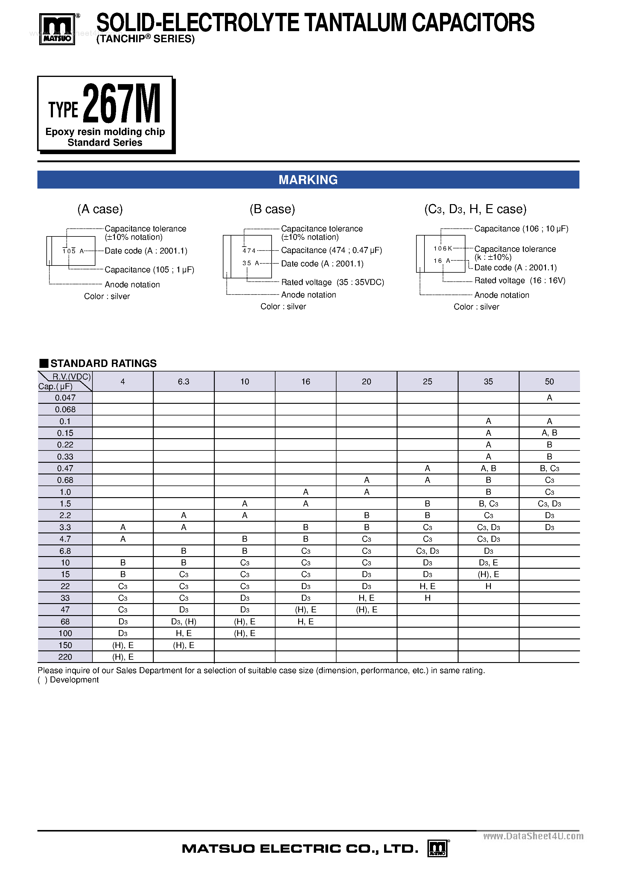 Datasheet 267M1002xxxx page 2 Datasheet 267M1002xxxx - (267M Series) Capacitors page 2