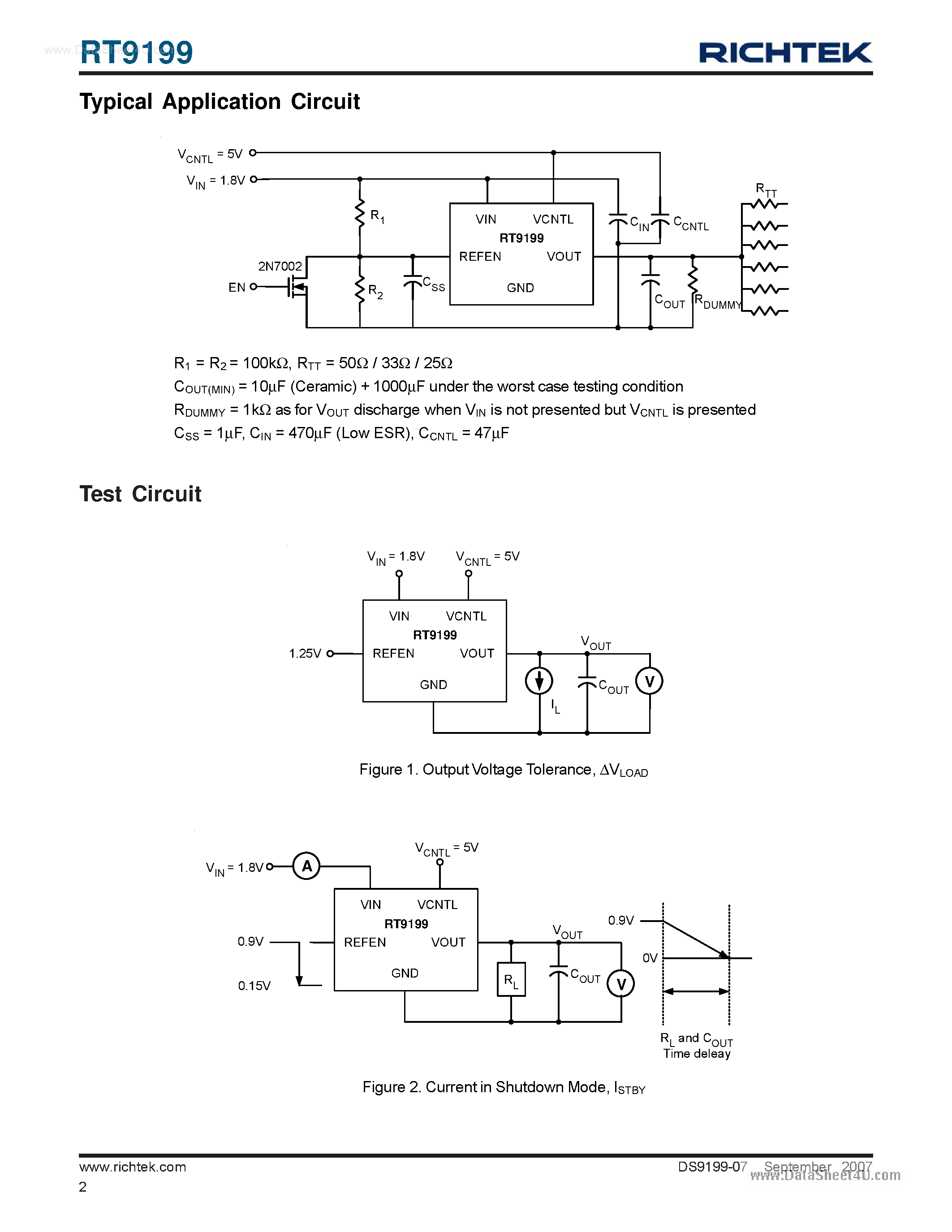 Даташит на микросхему RT9199 страница 2 Даташит RT9199 - 2A Peak Sink/Source Bus Termination Regulator страница 2