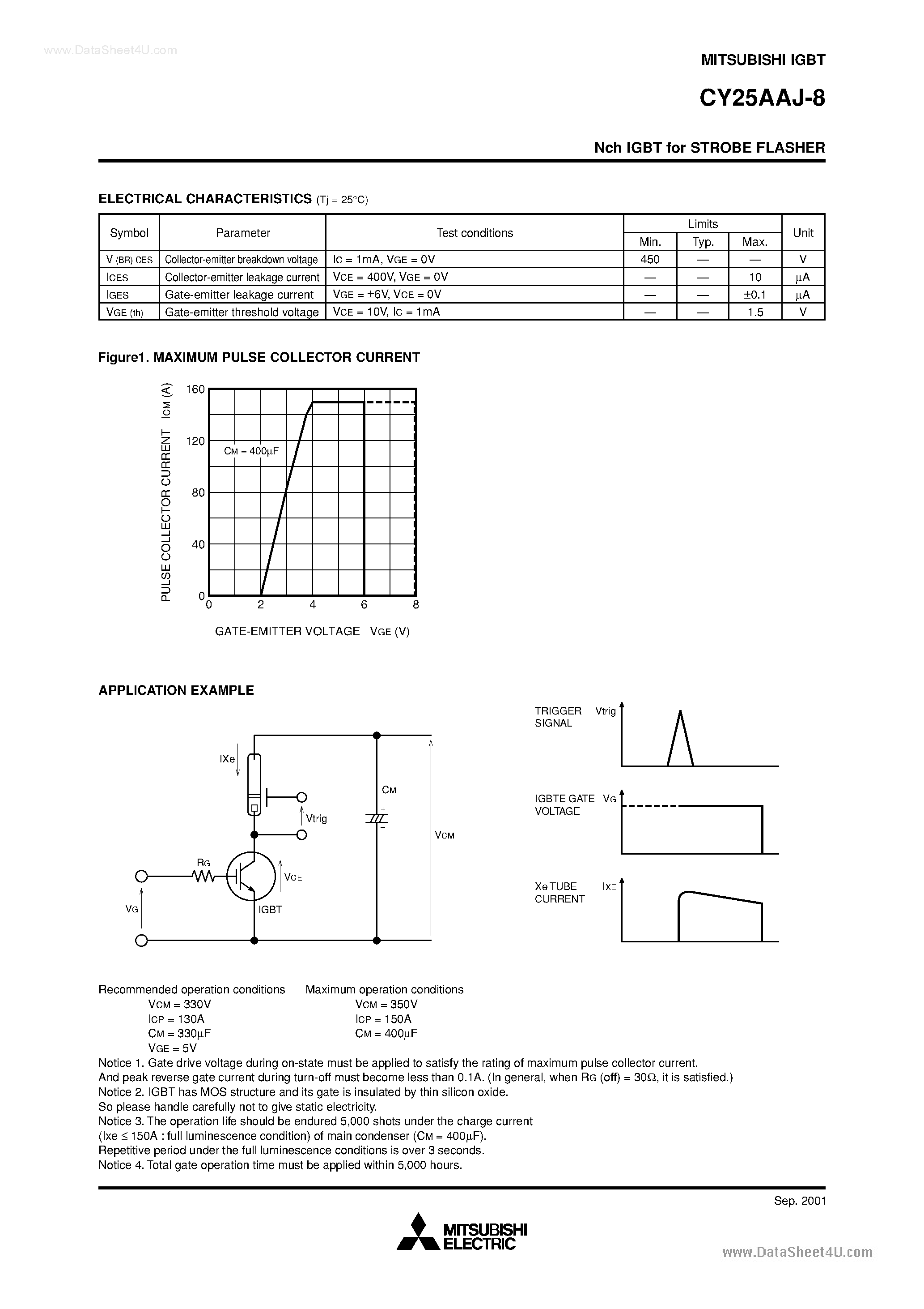 Datasheet CY25AAJ-8 - Nch IGBT for STROBE FLASHER page 2