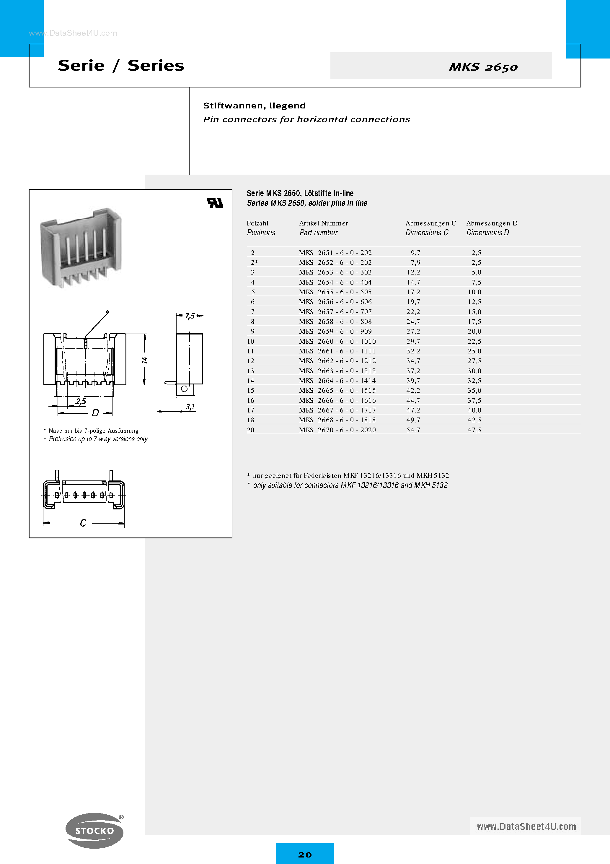 Даташит на микросхему MKS2654-6-0-404 страница 2 Даташит MKS2654-6-0-404 - Connector System страница 2