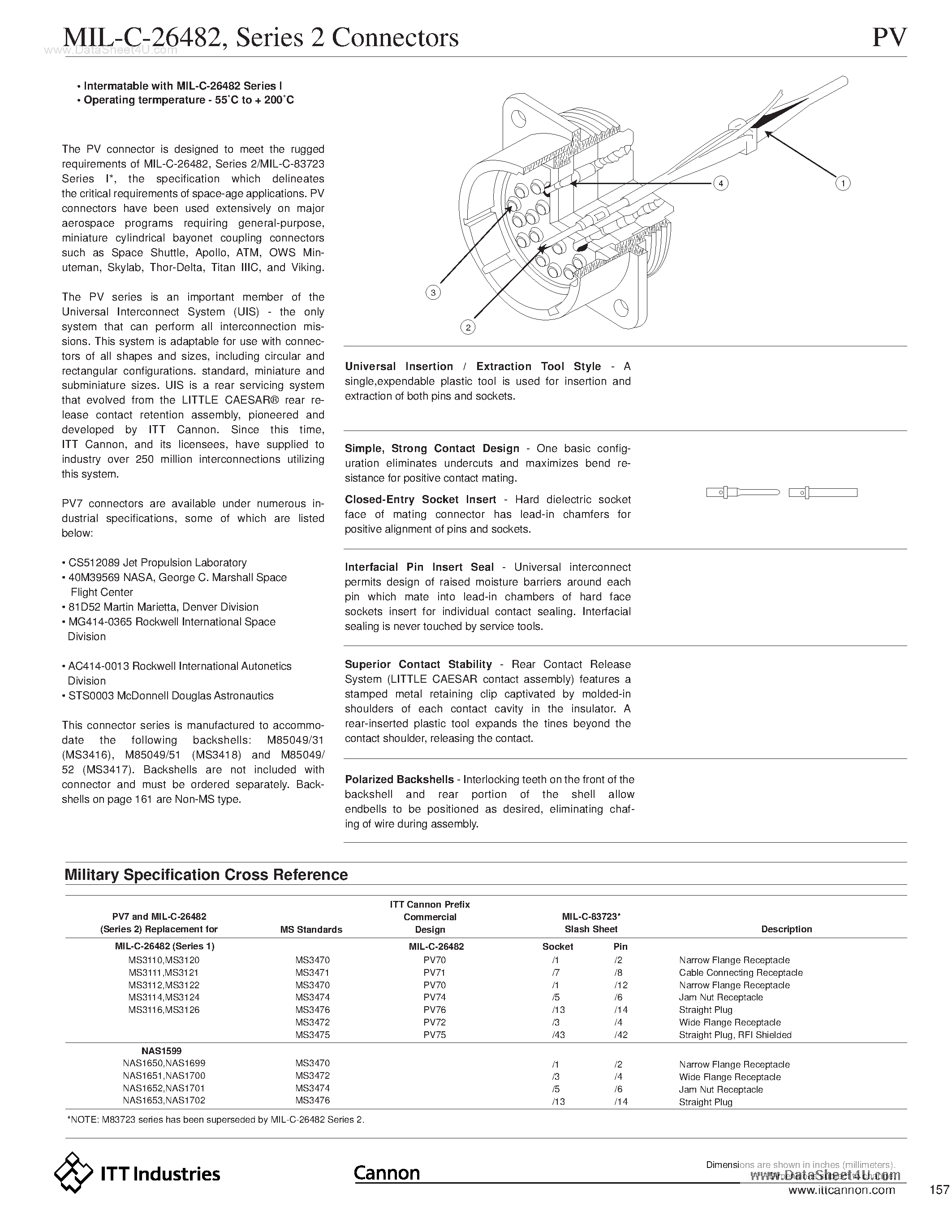 Datasheet MS3470Wxx-xxxW - Series 2 Connectors PV page 1