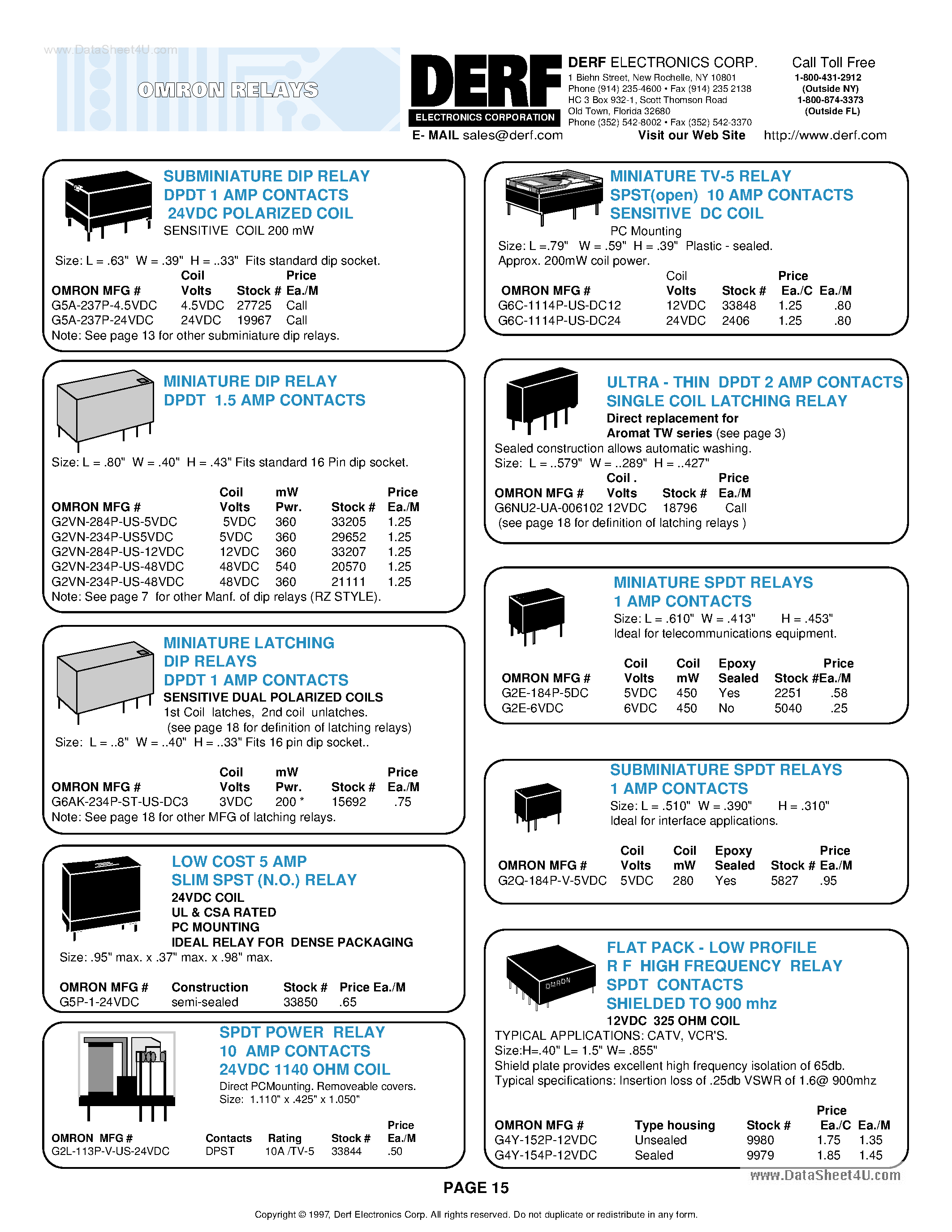 Даташит G2L-113P-US-xxVDC - Power Relay страница 2