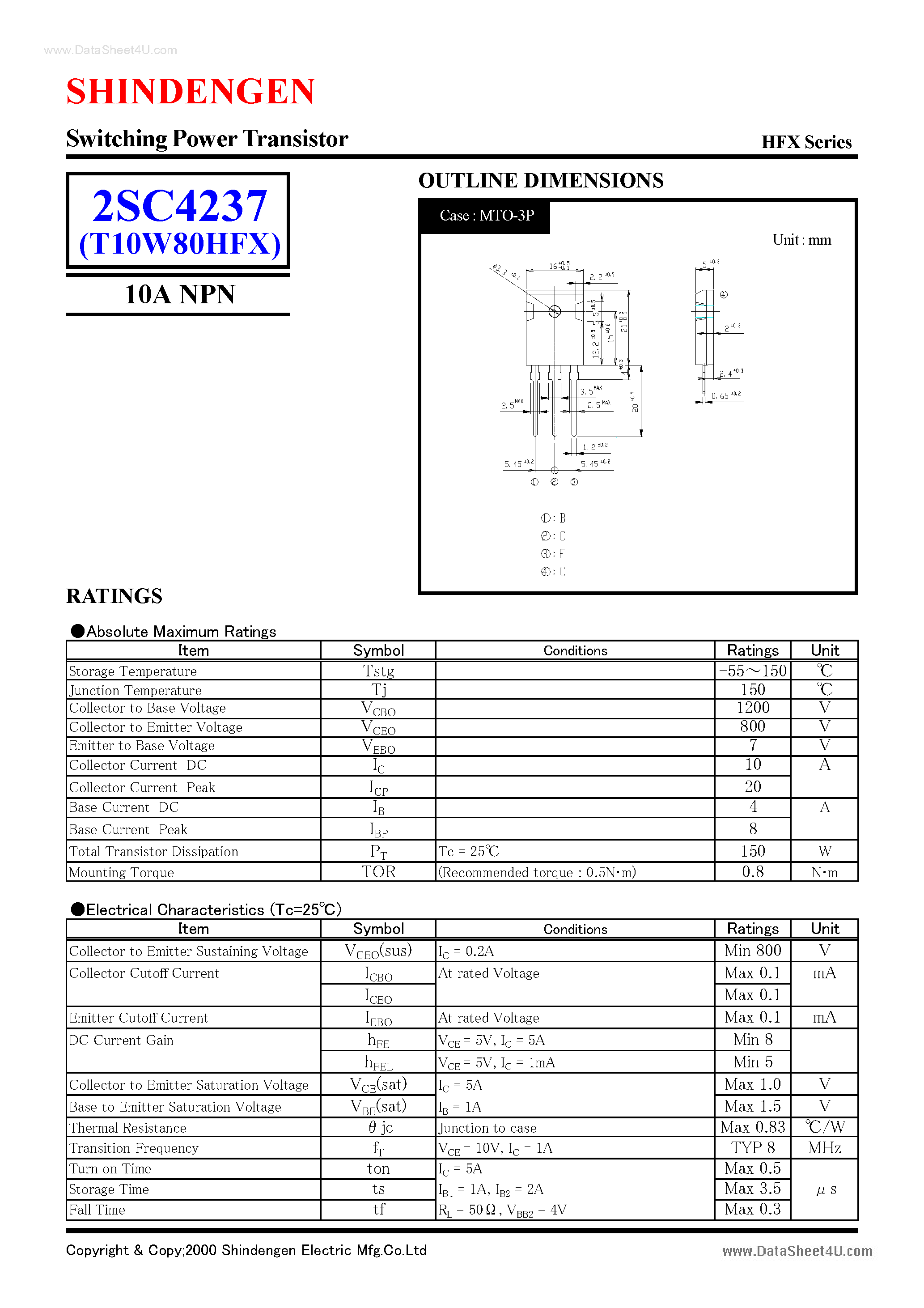 Datasheet C4237 - Search -----> 2SC4237 page 1