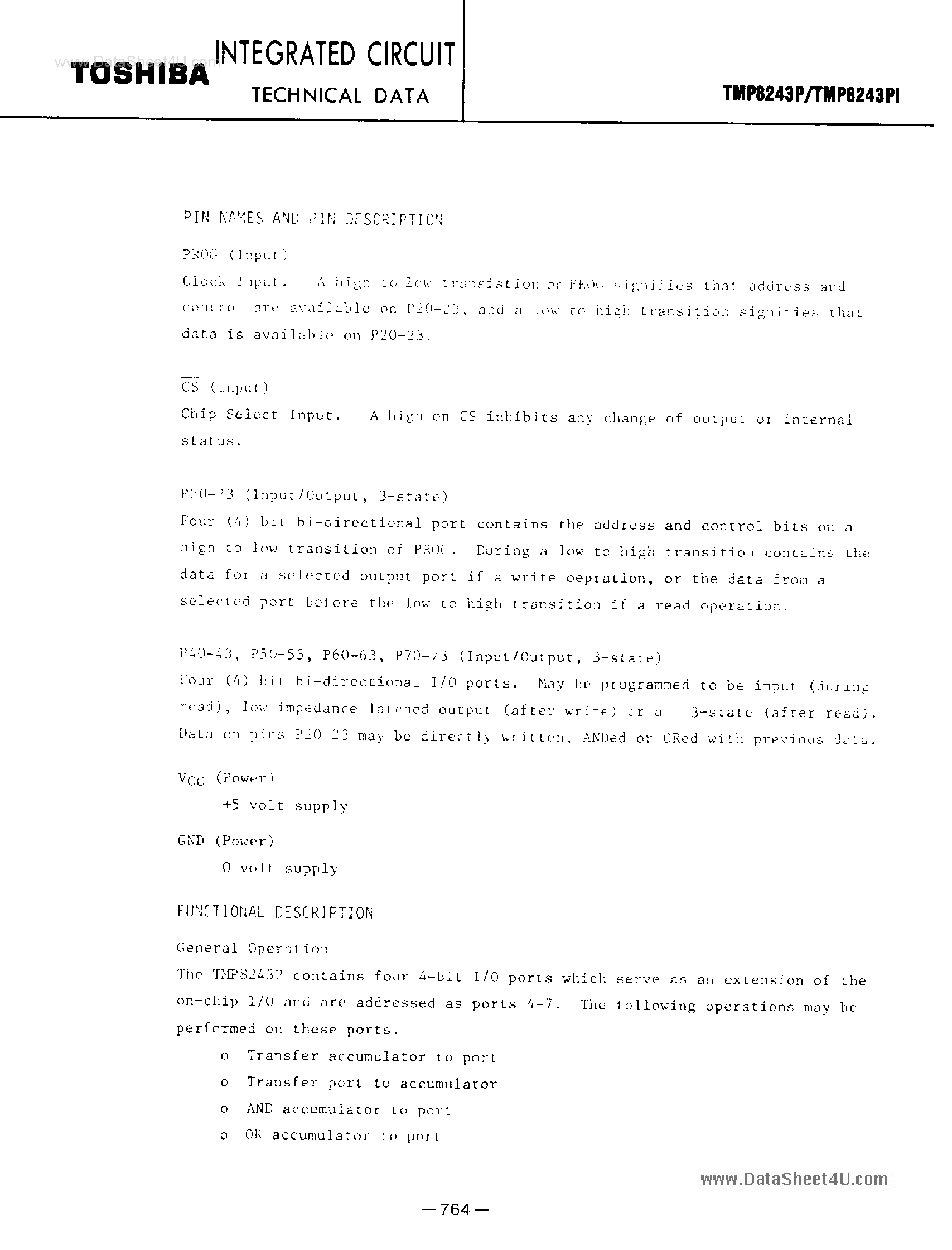 Даташит TMP8243P - Input / Output Expander страница 2