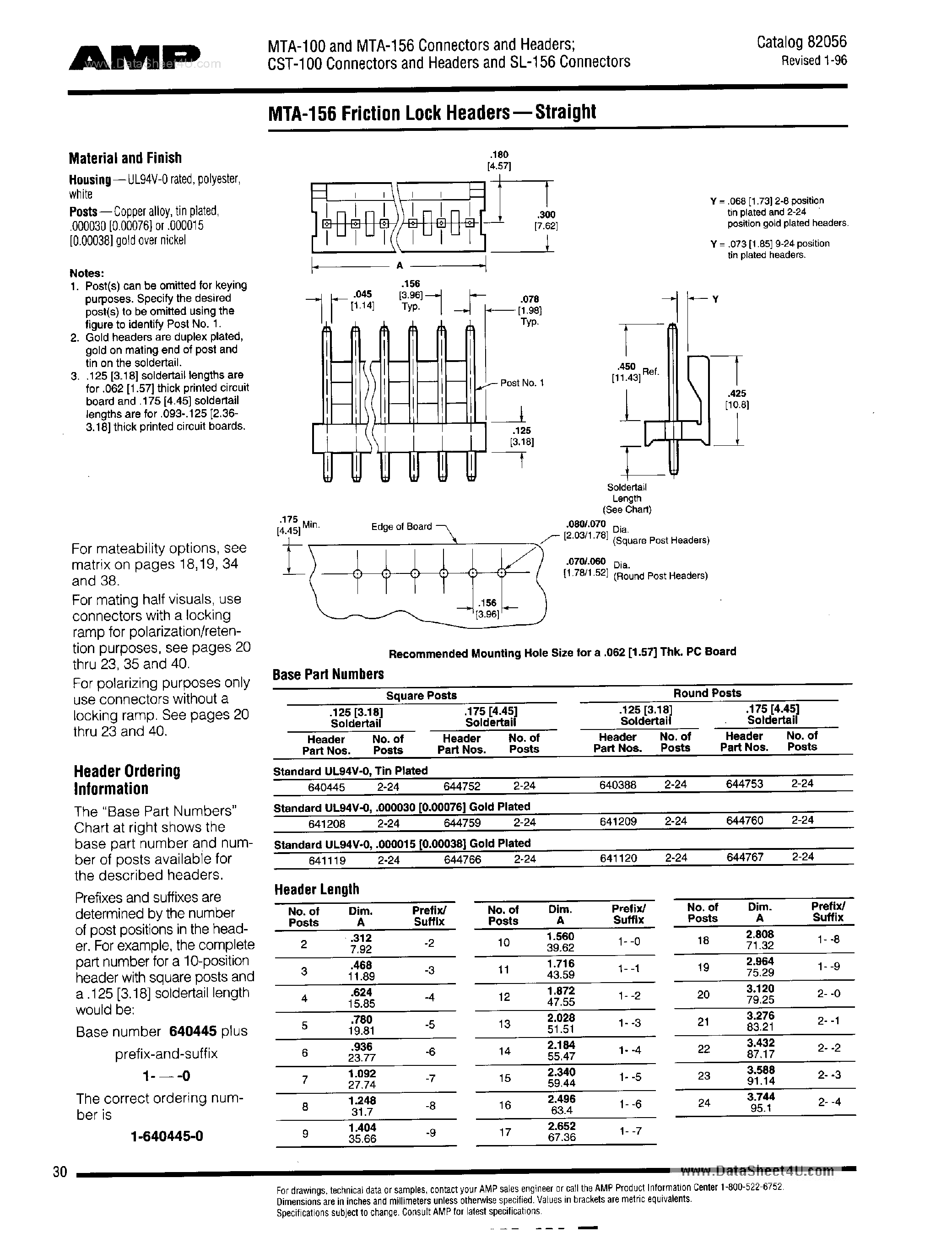 Datasheet 640388-xx - Friction Lock Header page 1
