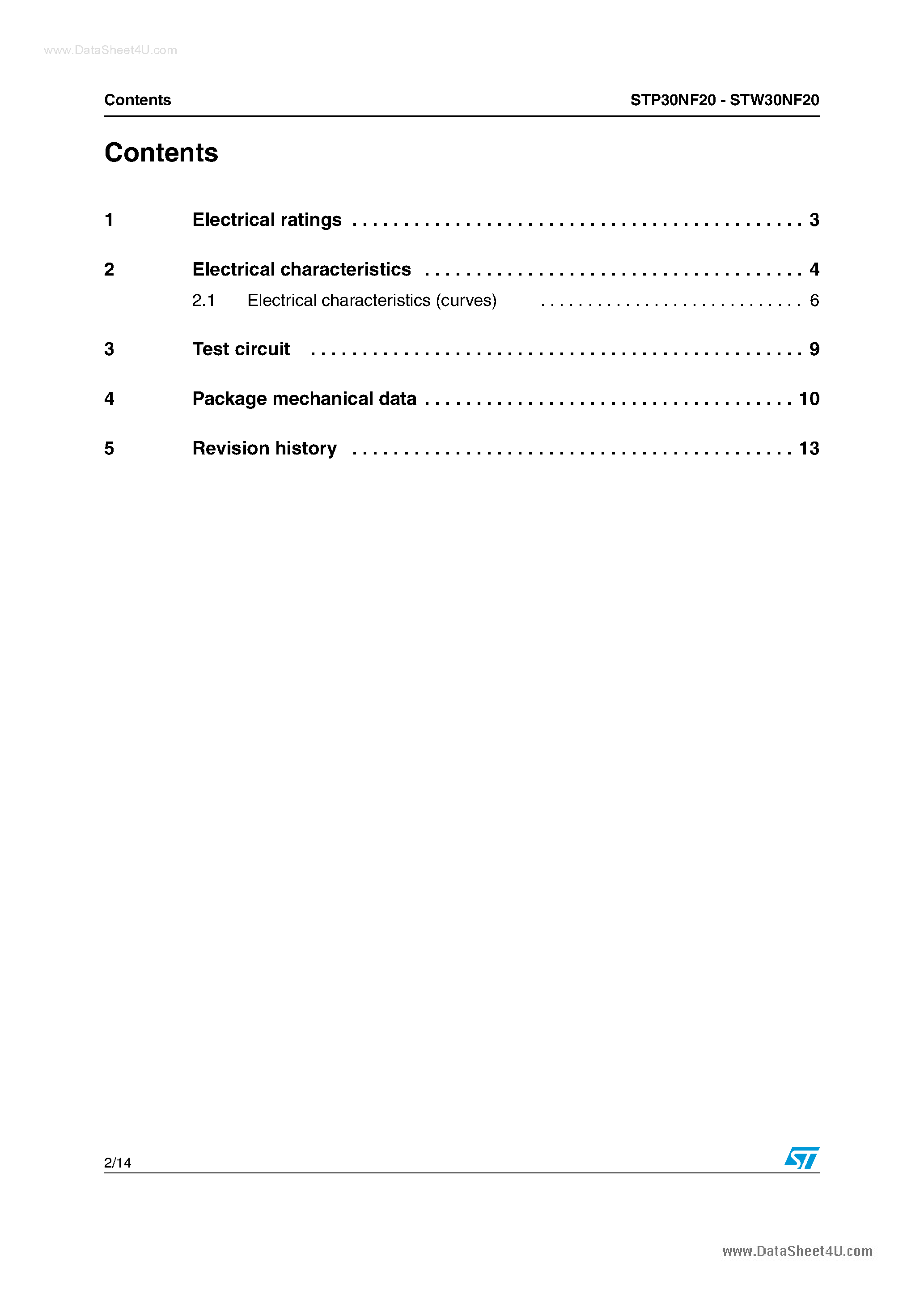 Даташит STP30NF20 - Package A free-form text description of the package type страница 2