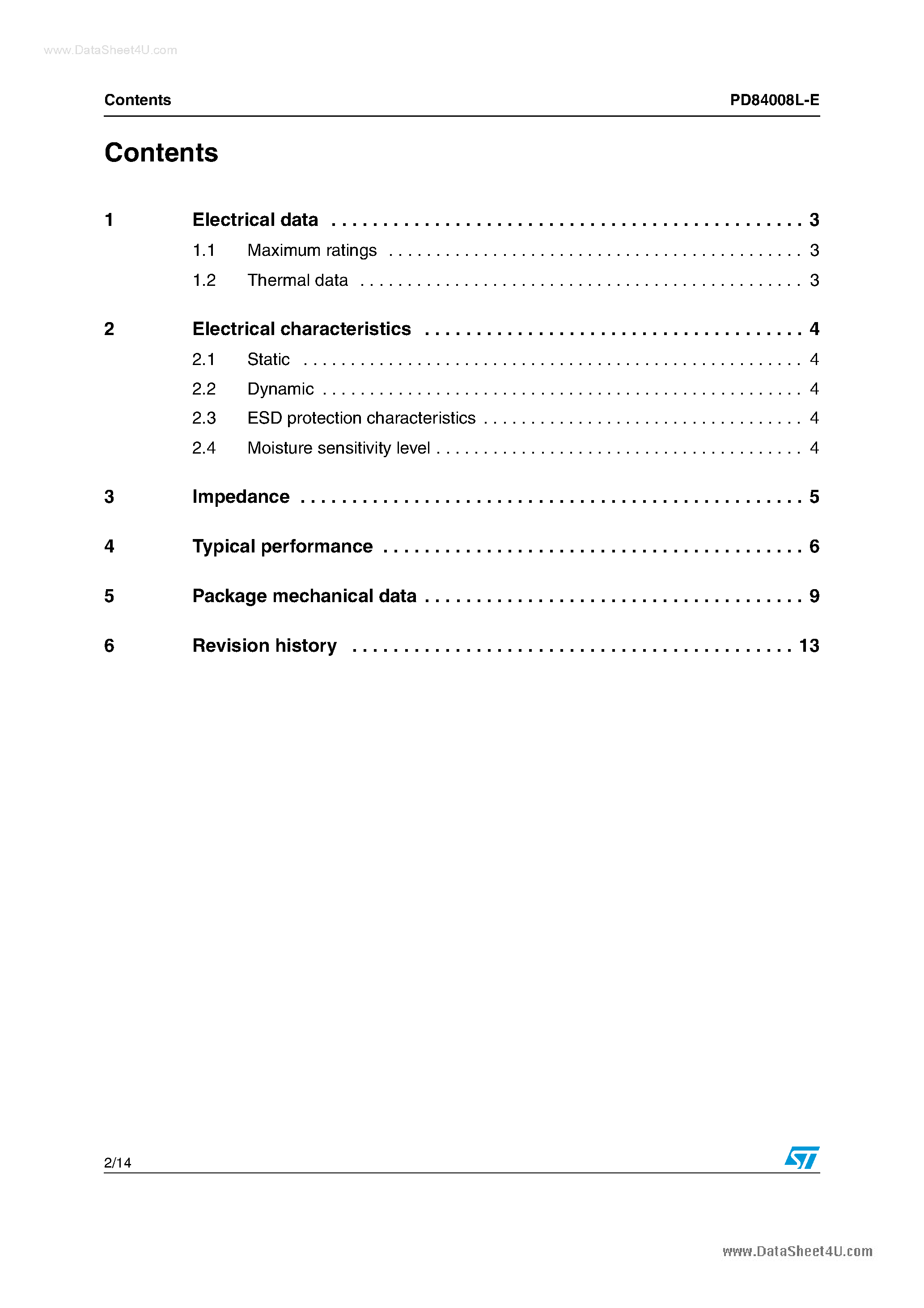 Даташит на микросхему PD84008L-E страница 2 Даташит PD84008L-E - Transistors страница 2