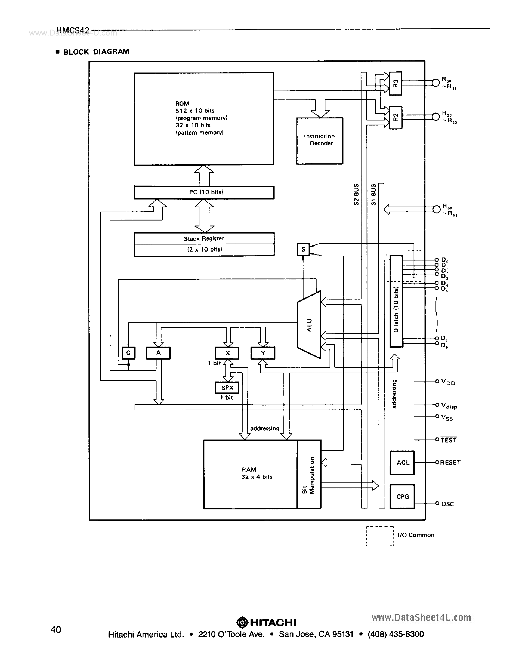 Даташит HMCS42 - PMOS 4-Bit Microcomputer страница 2