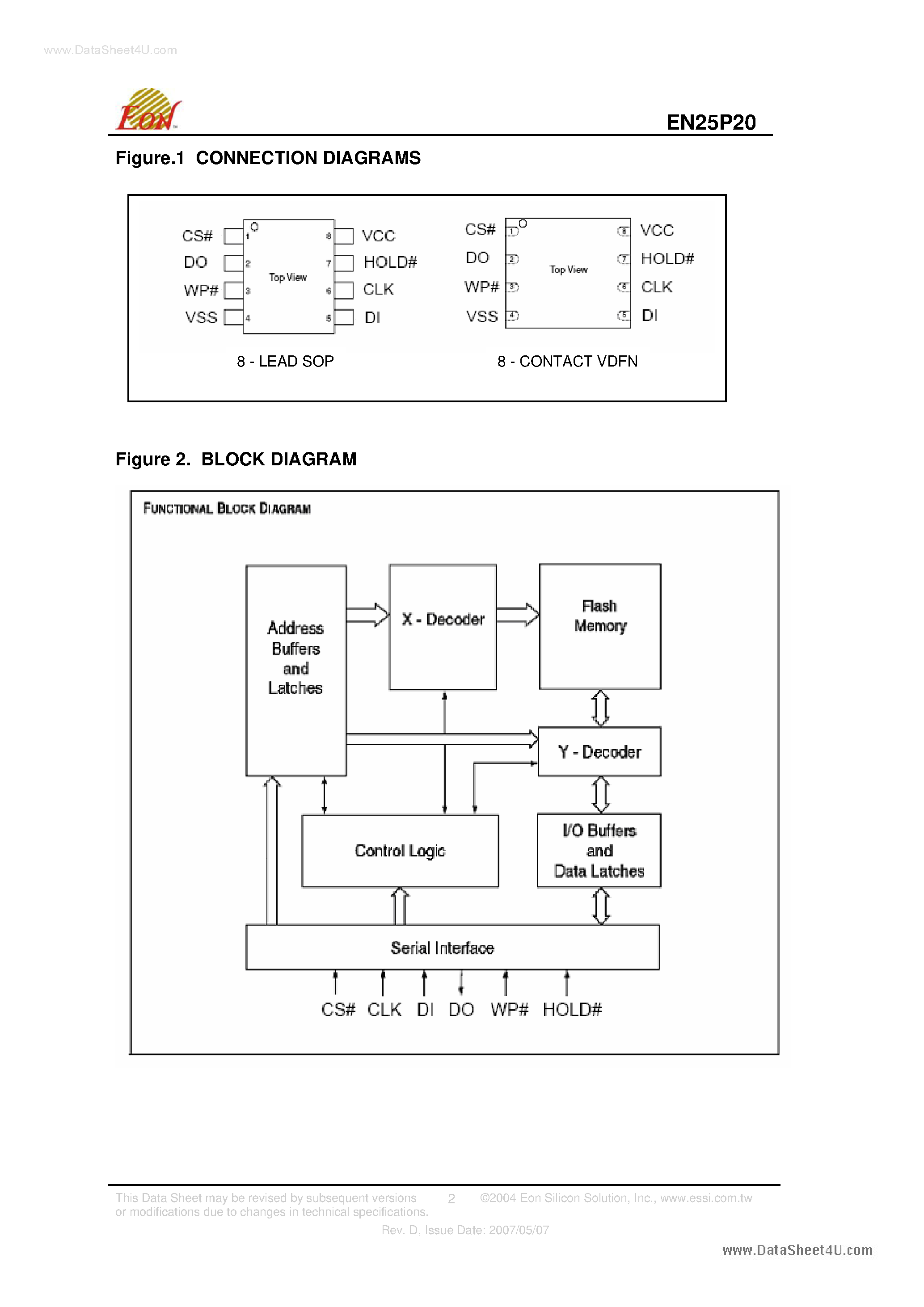 Datasheet EN25P20 - 2 Mbit Uniform Sector Flash Memory page 2
