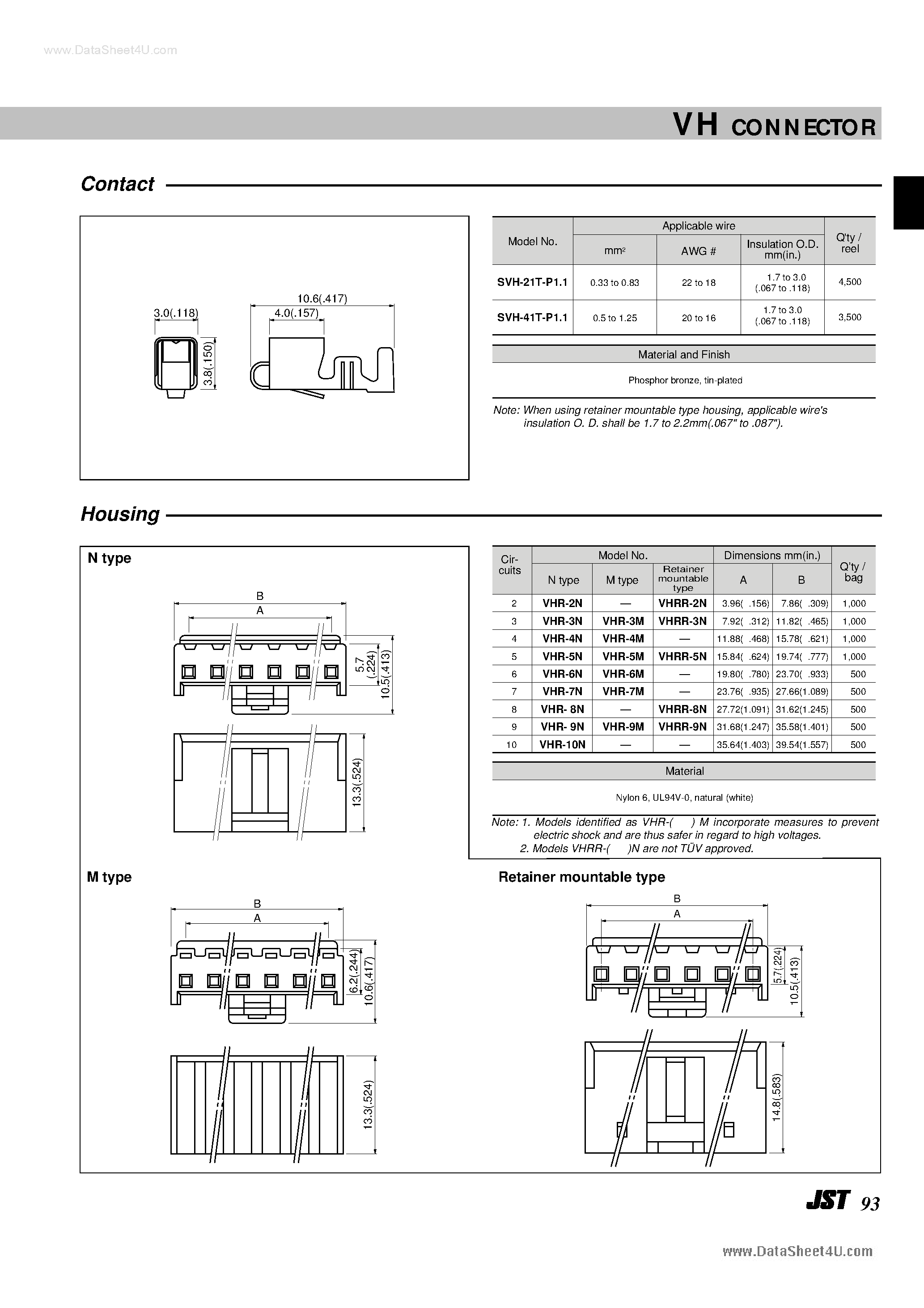 Даташит на микросхему B4P-VH страница 2 Даташит B4P-VH - VH Connector страница 2
