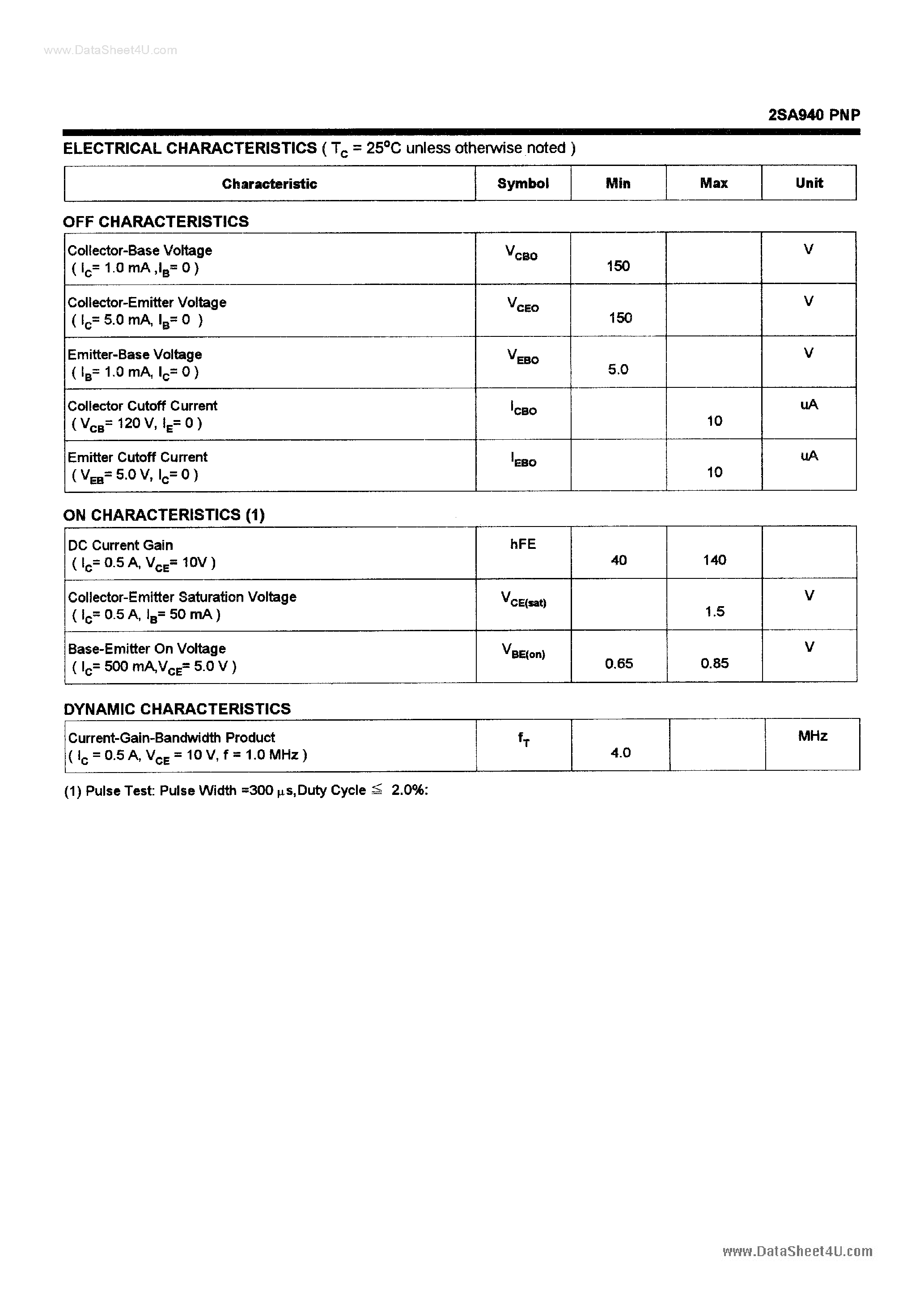 Даташит A940 - Search -----> 2SA940 страница 2