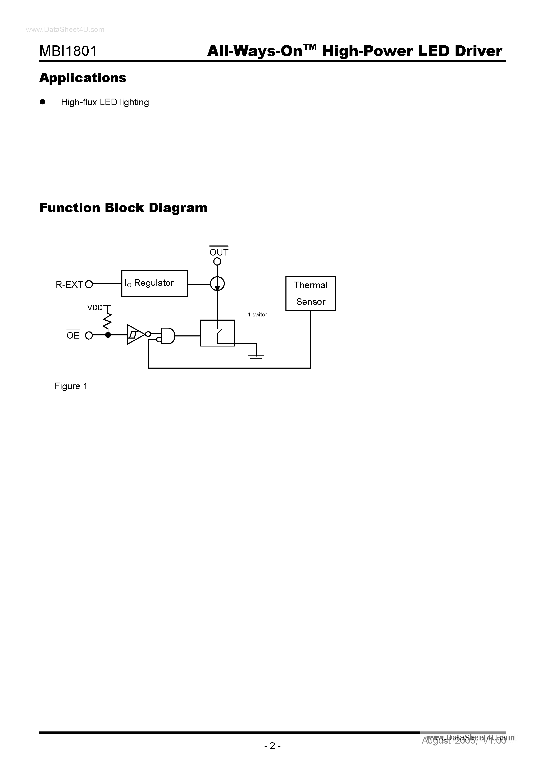Даташит на микросхему MBI1801 страница 2 Даташит MBI1801 - High Power LED Driver страница 2