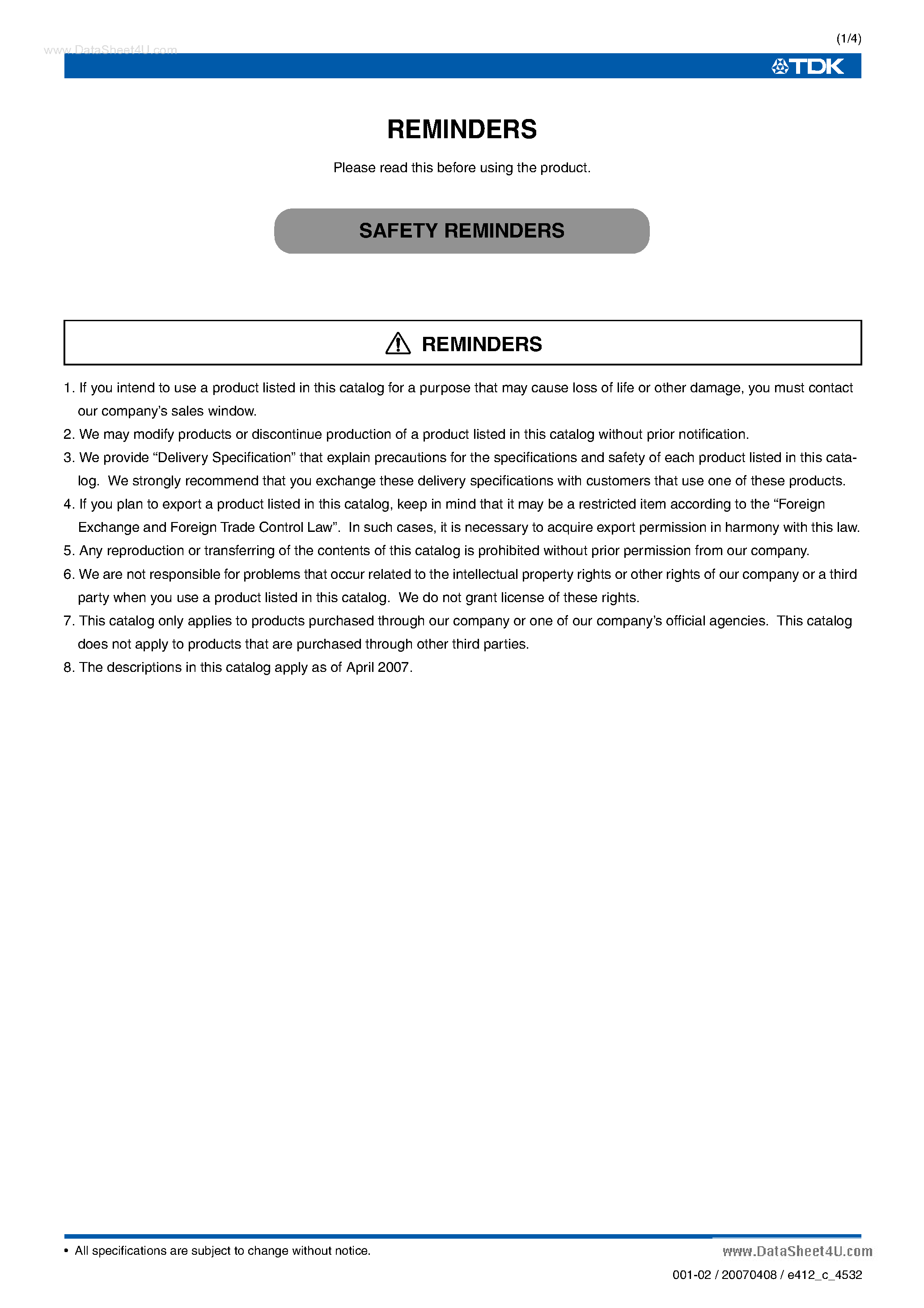 Datasheet C4532C0G1HxxxJ page 1 Datasheet C4532C0G1HxxxJ - General Multilayer Ceramic Chip Capacitors page 1