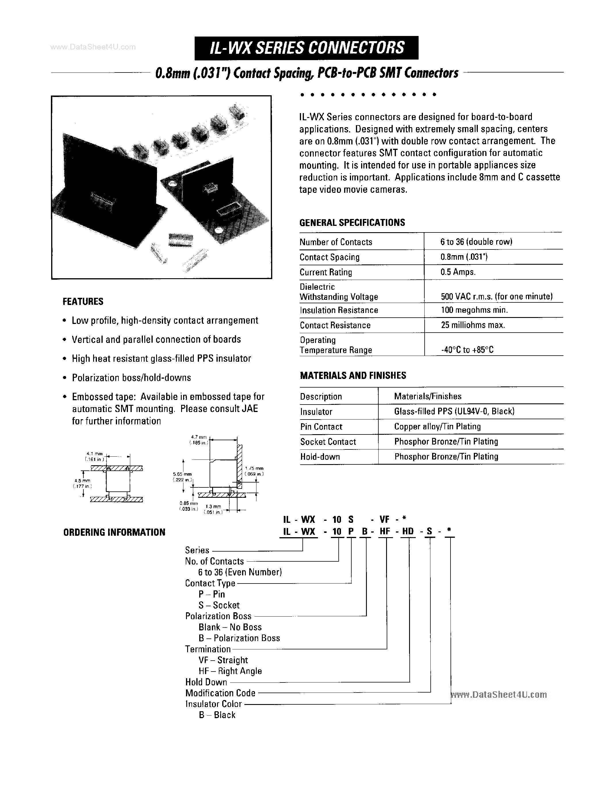 Даташит ILWX12SB-VF - Connectors страница 1