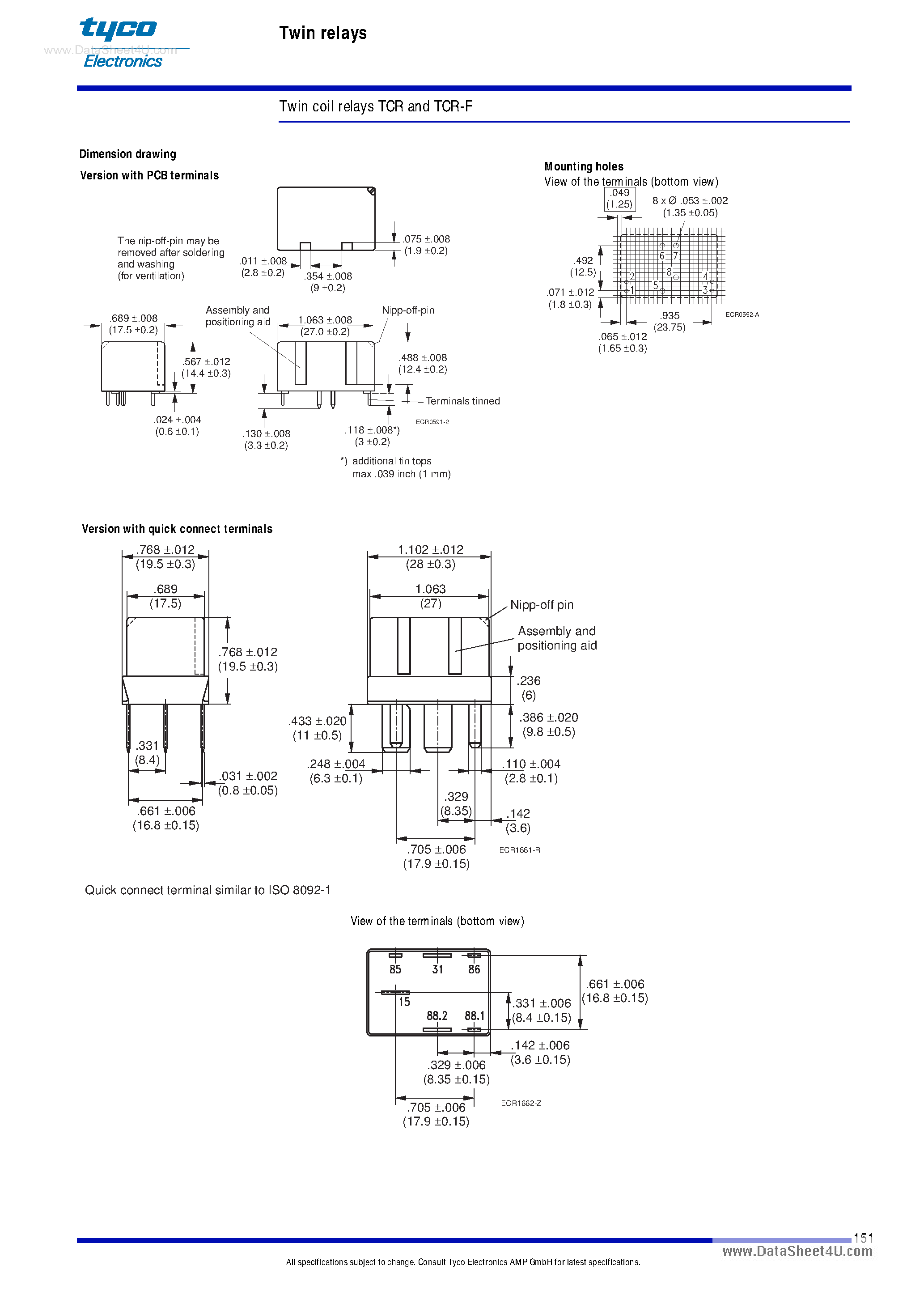 Datasheet V23078-C1 - Twin relays page 2